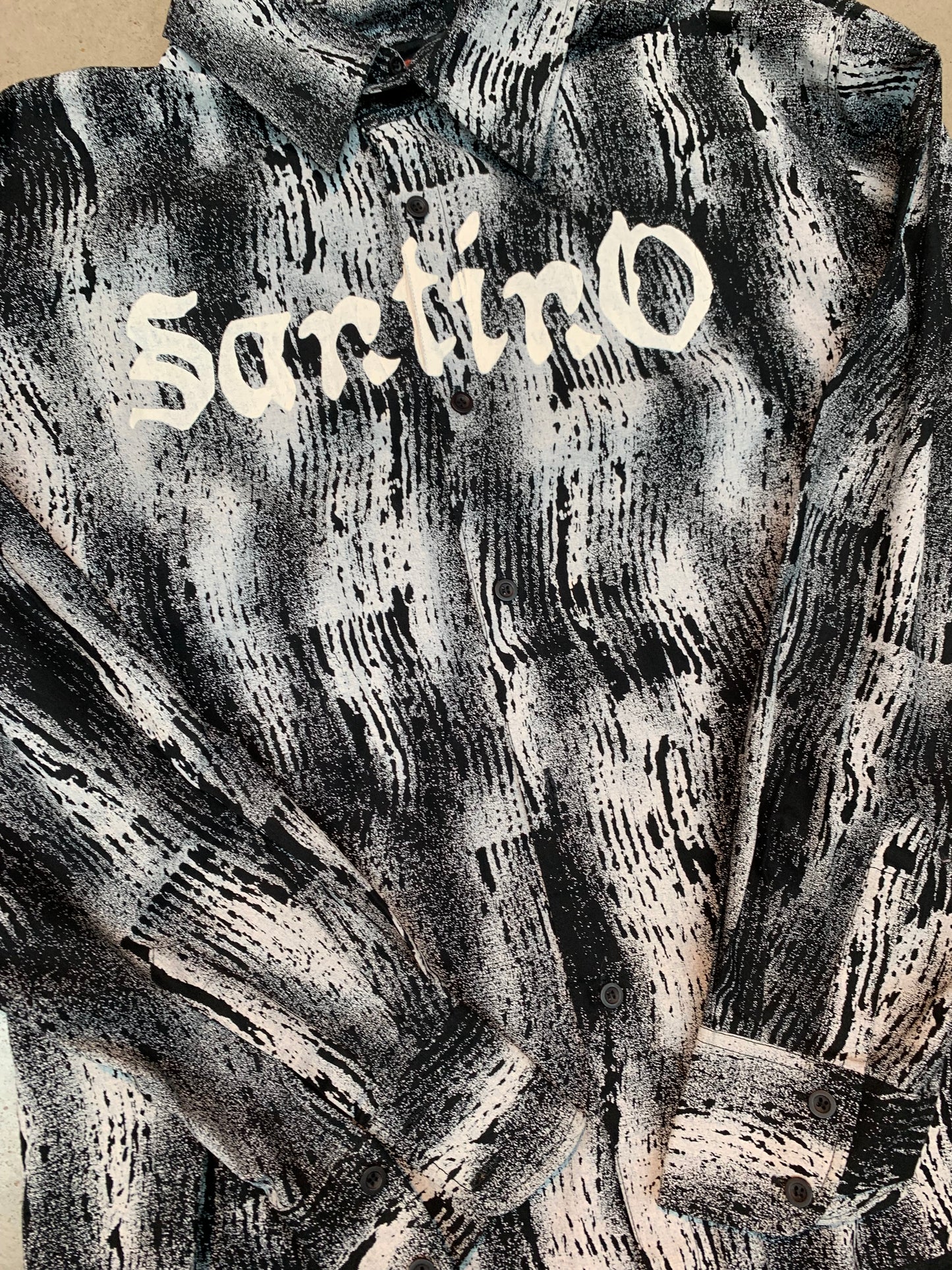 Santino Black & White Abstract Pattern Shirt