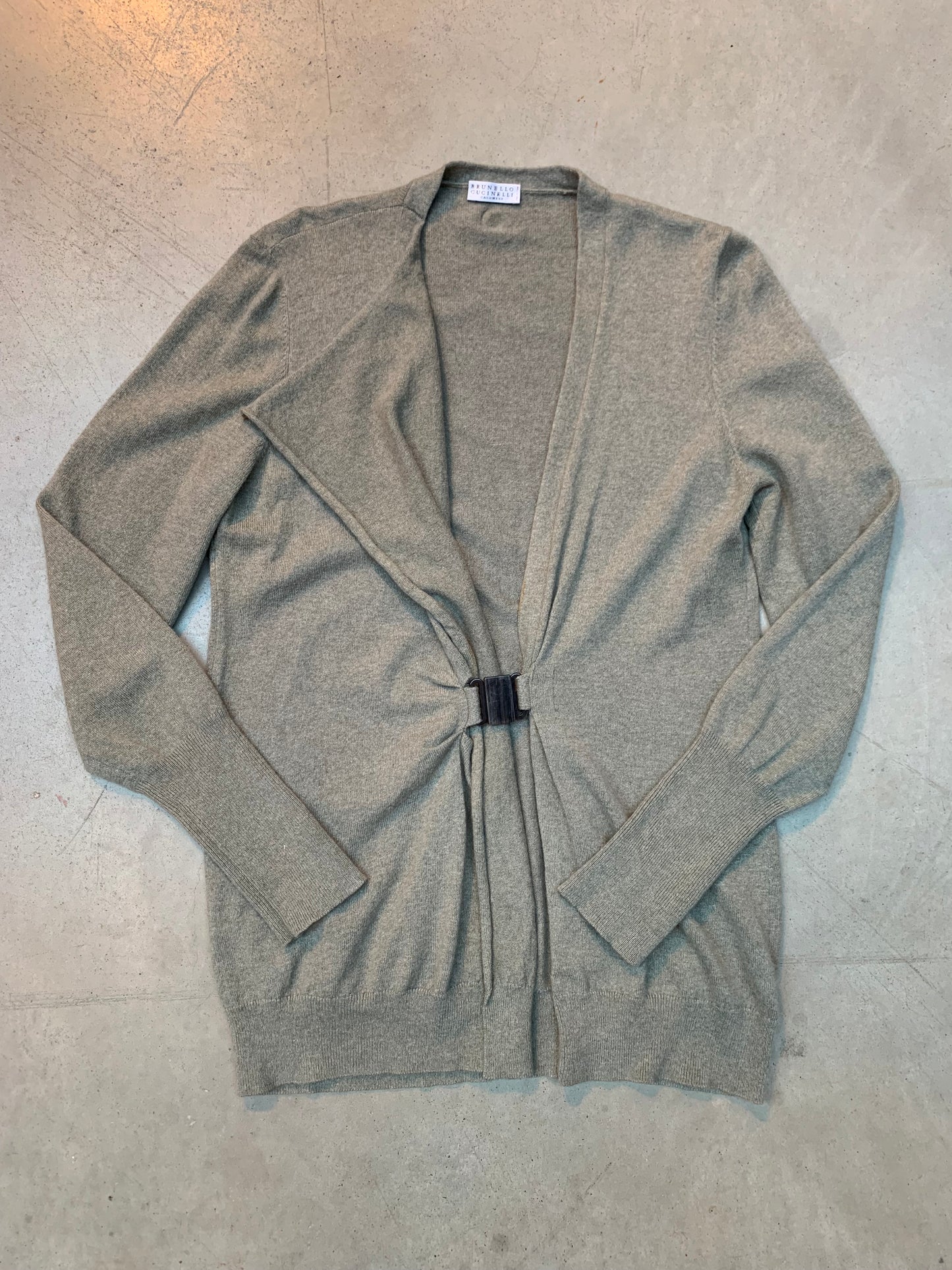 Womens Brunello Cucinelli Grey Buckle Cardigan