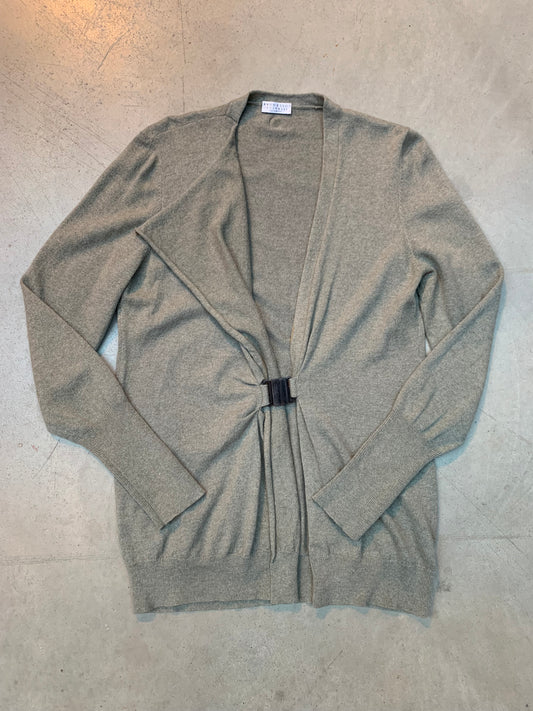Womens Brunello Cucinelli Grey Buckle Cardigan