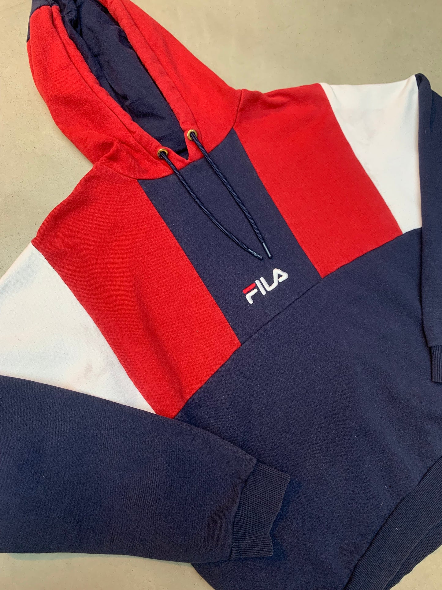 Vintage Fila Tricolor Panel Hoodie