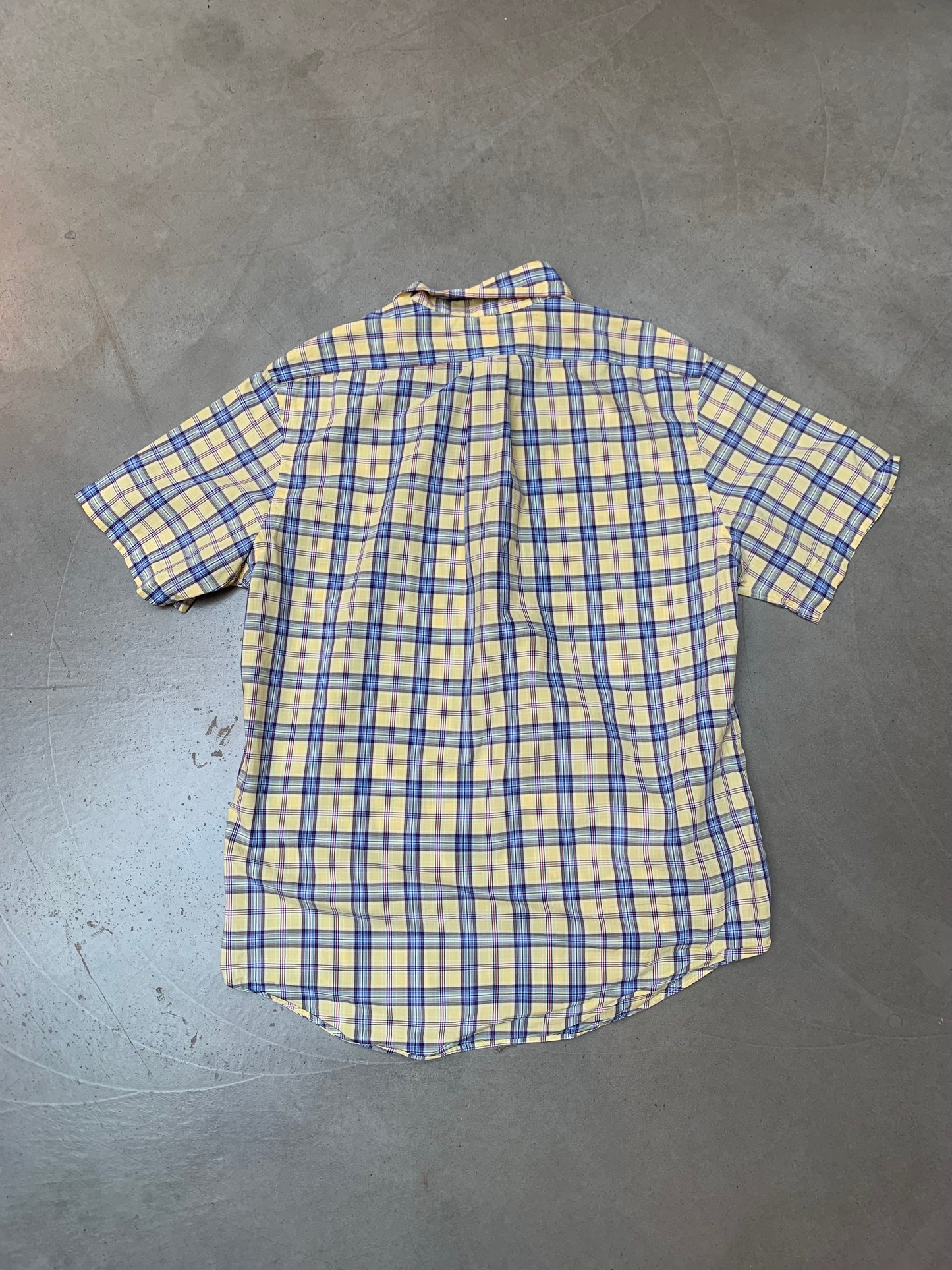 Ralph Lauren Yellow Blue Plaid Short Sleeve Shirt