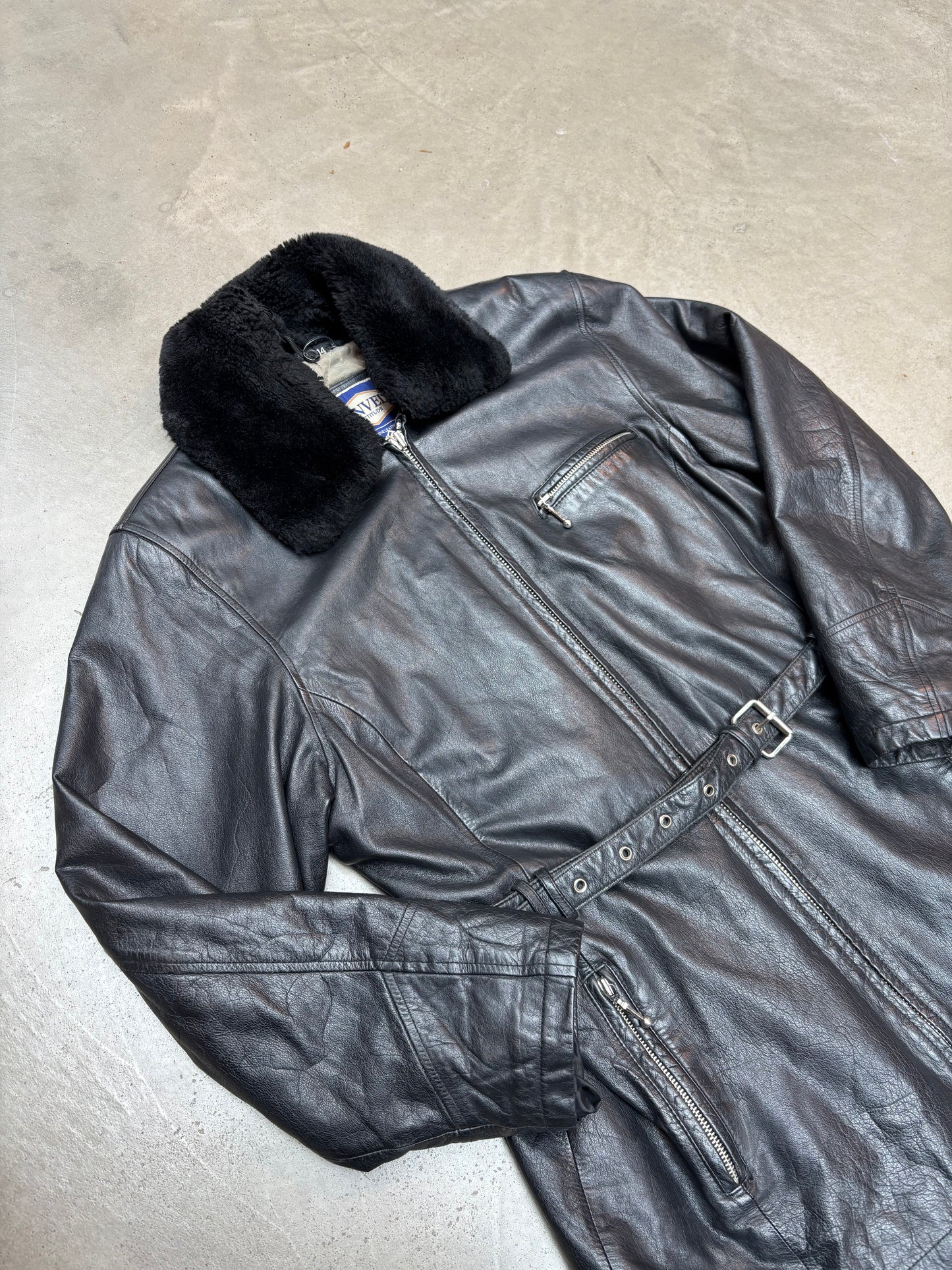 Vintage Kenvelo Black Leather Jacket XXL