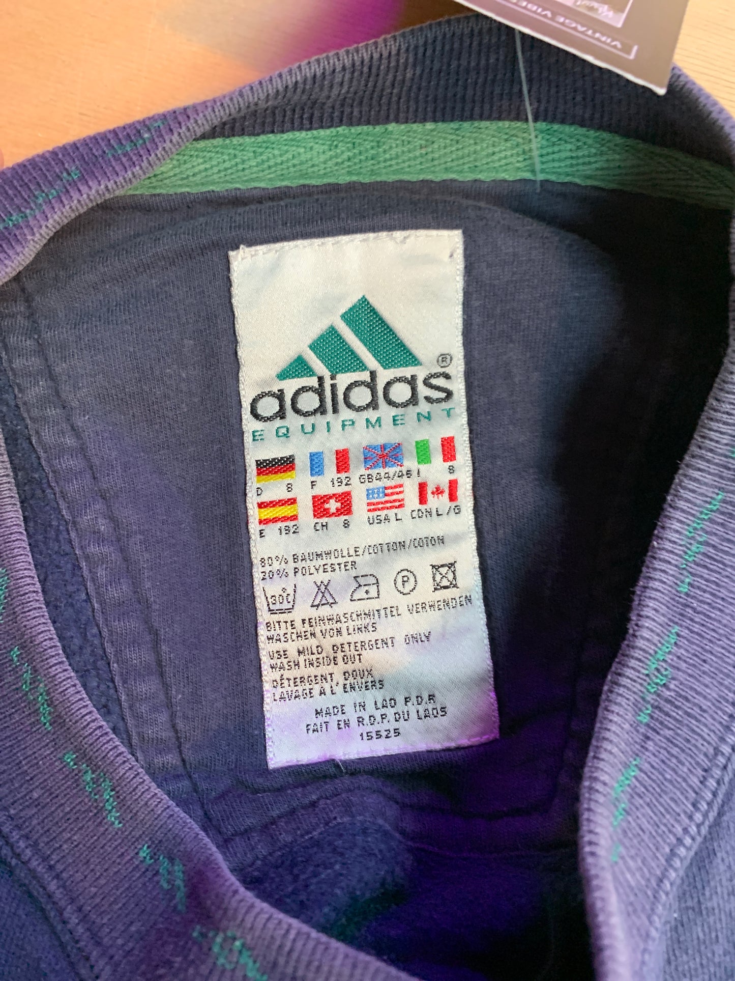Y2K Adidas Equipment Navy Blue Sweatshirt