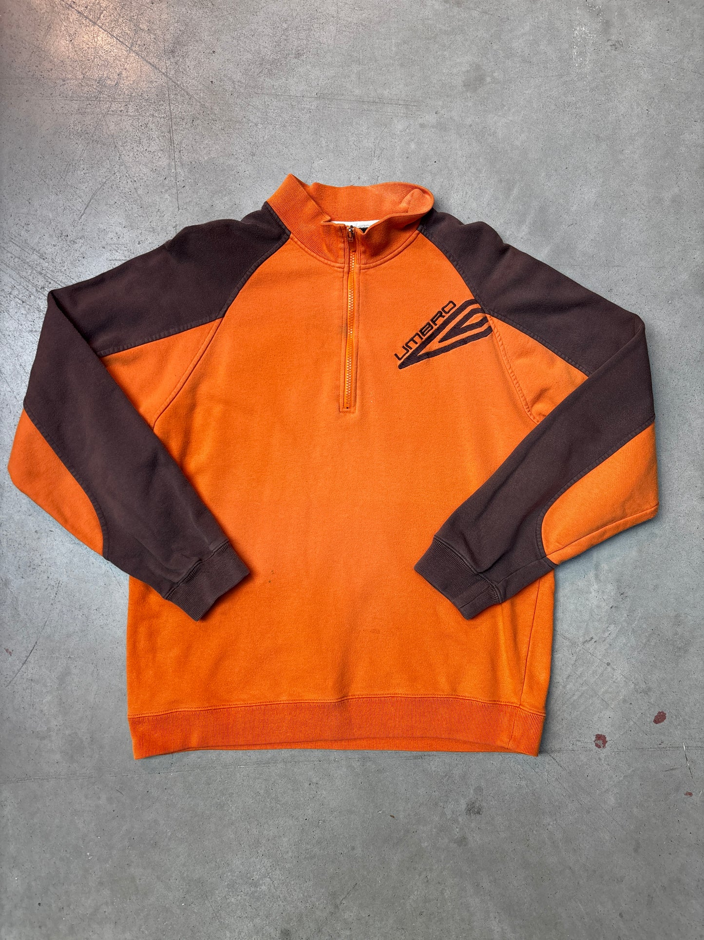 Y2K Men's Umbro Orange Zip Up Hoodie