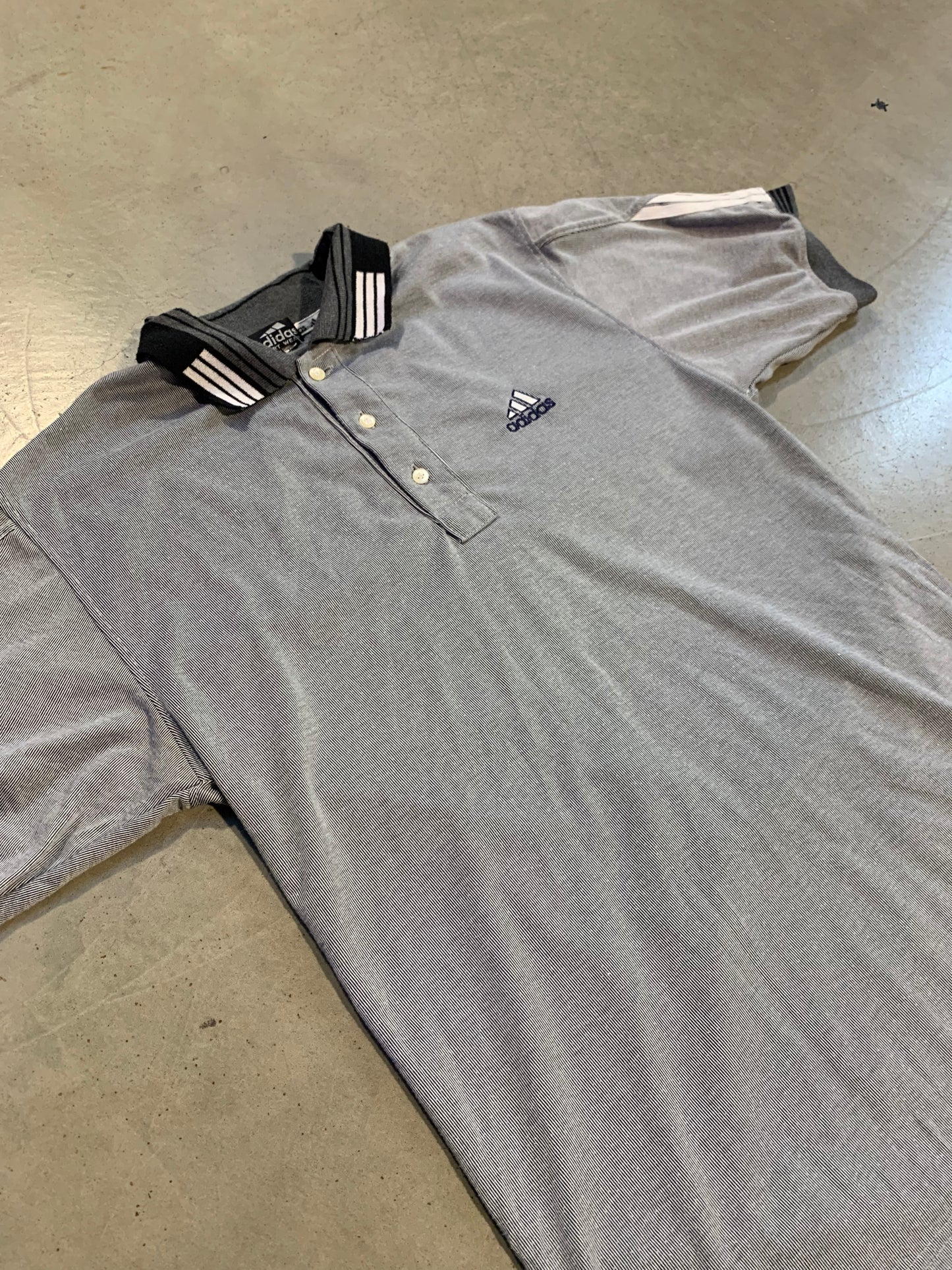 Vintage “Adidas Sport Wear” Gray Polo Shirt Men