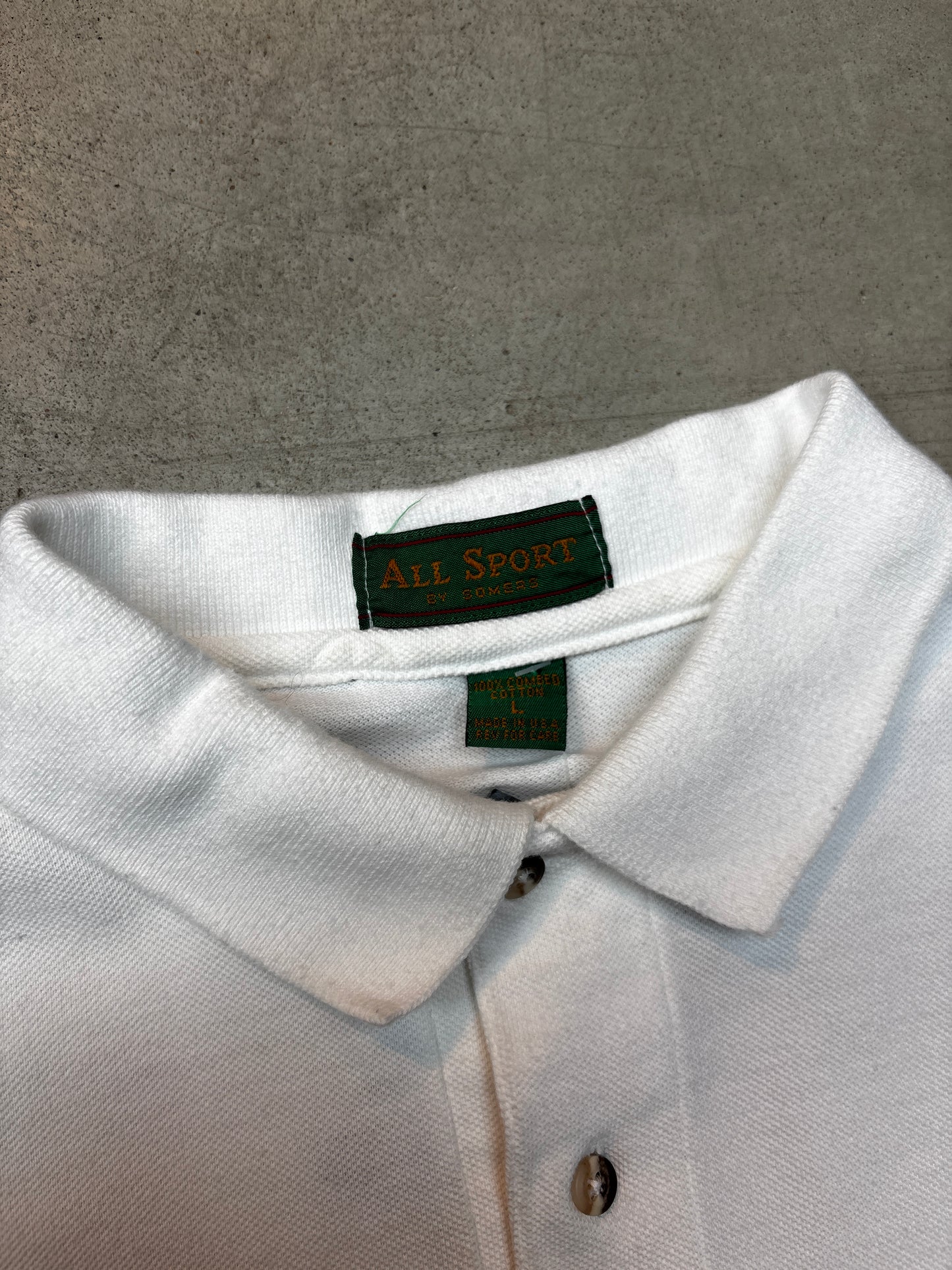 "AllSport" White Polo Shirt