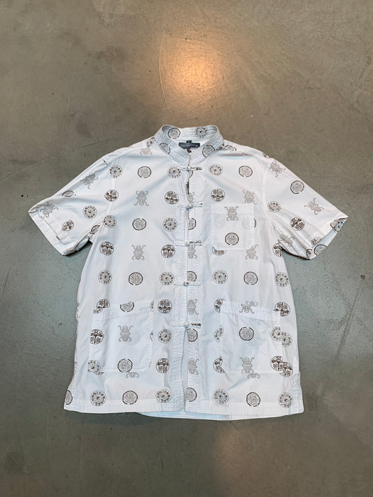 Vintage Xintangzhuang White Chinese Button Up Shirt