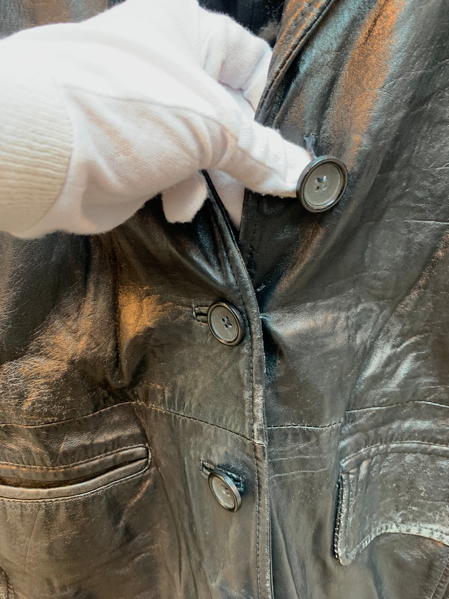 B. Young Vintage Black Leather Trench Coat