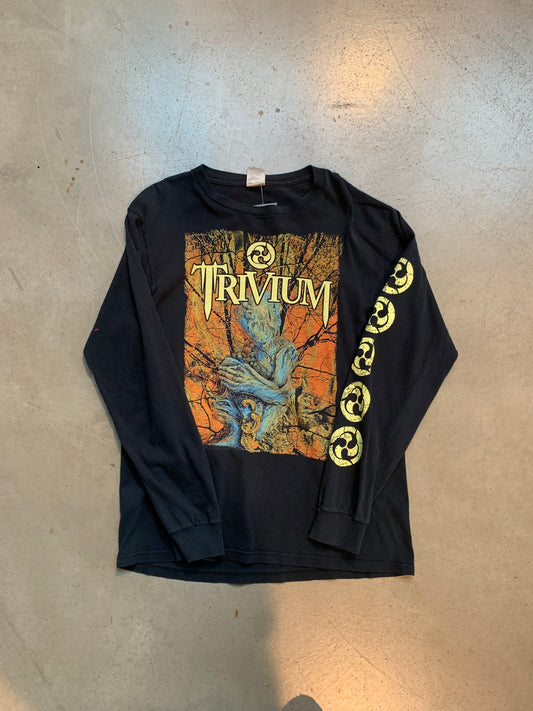 "TRIVIUM" Graphic Black Long Sleeve T-Shirt