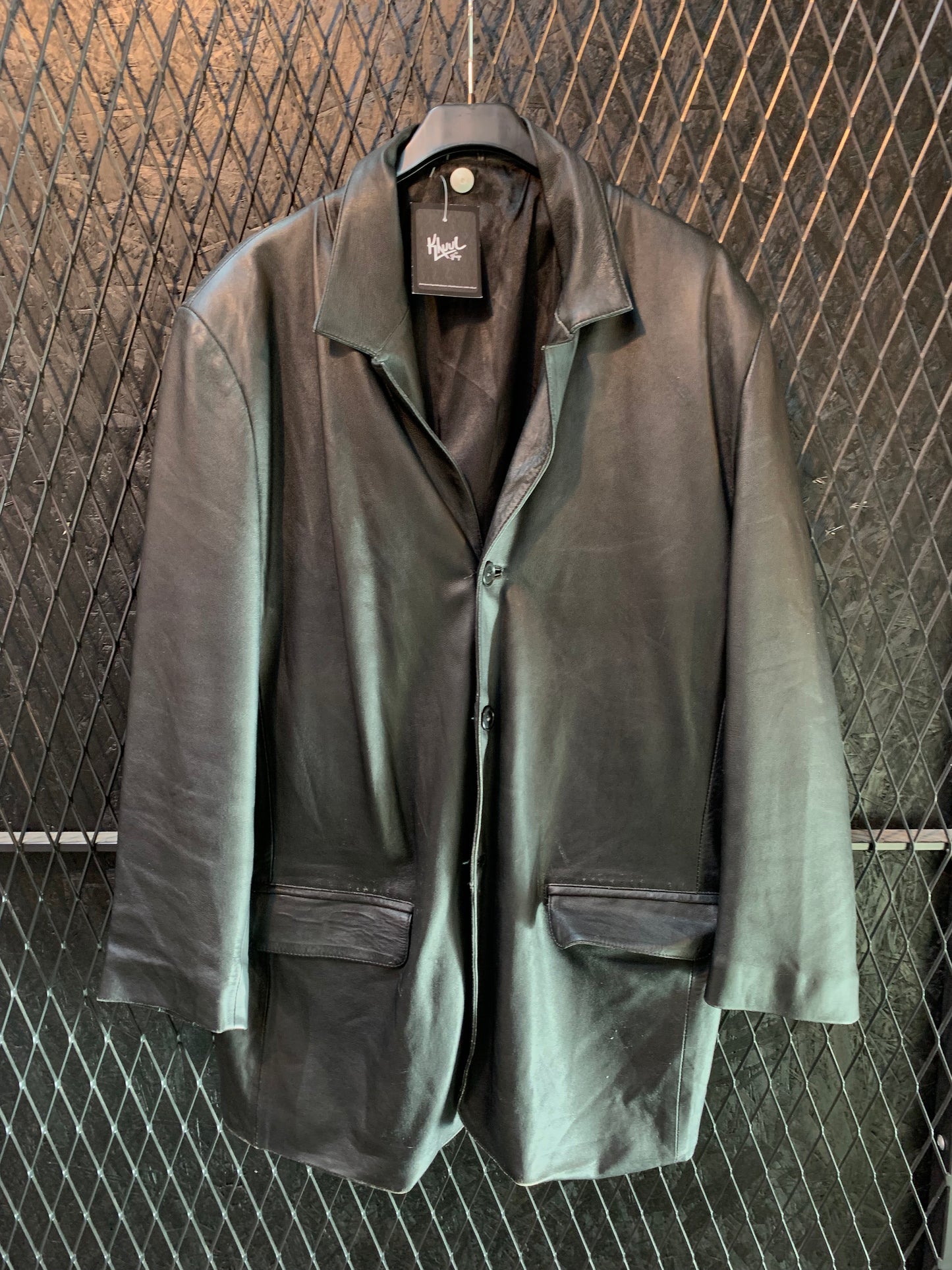 Black Leather Coat – Men’s XL