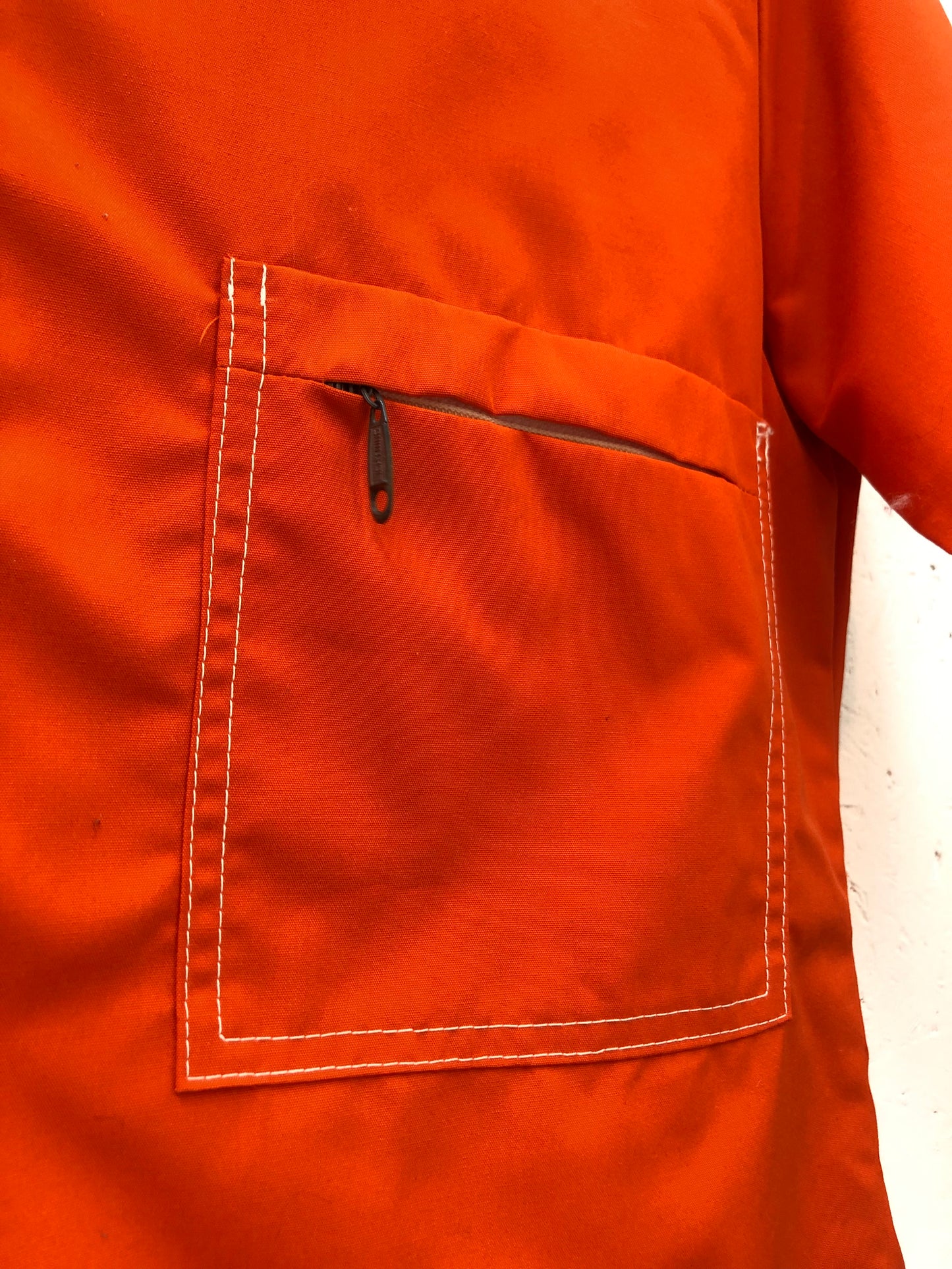 Vintage Orange Zip Up Shirt Men’s Size M