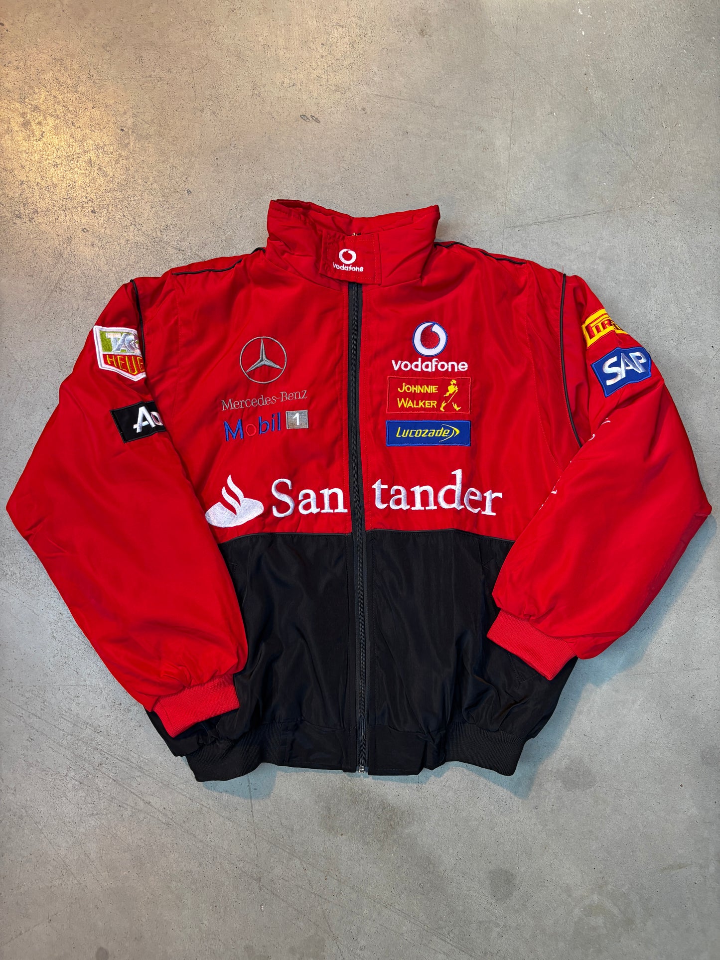 Vintage Unisex F1 Red Mercedes-Benz Santander Racing Team Jacket