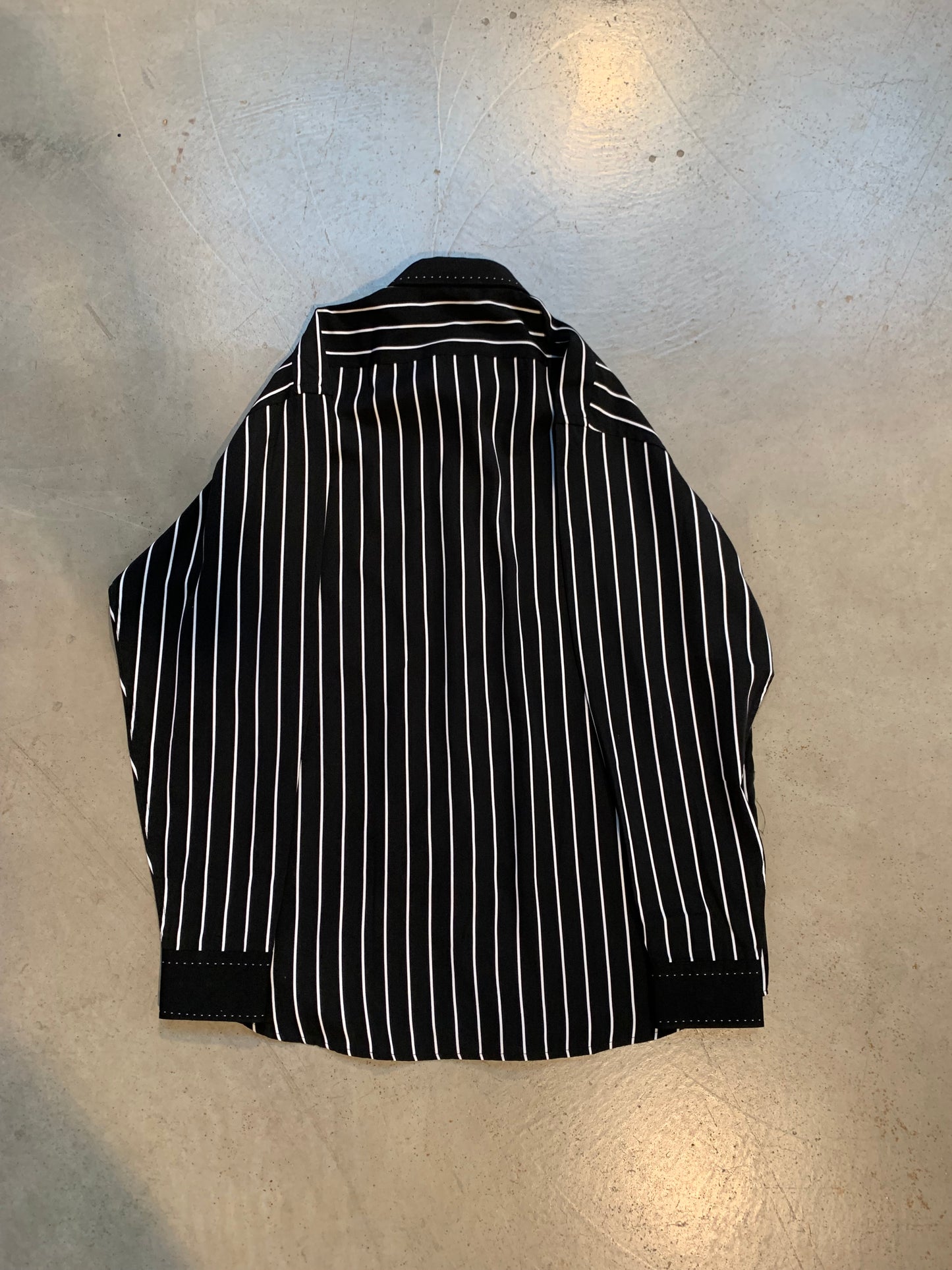 Vintage “ATTORE” Black White Striped Dress Shirt
