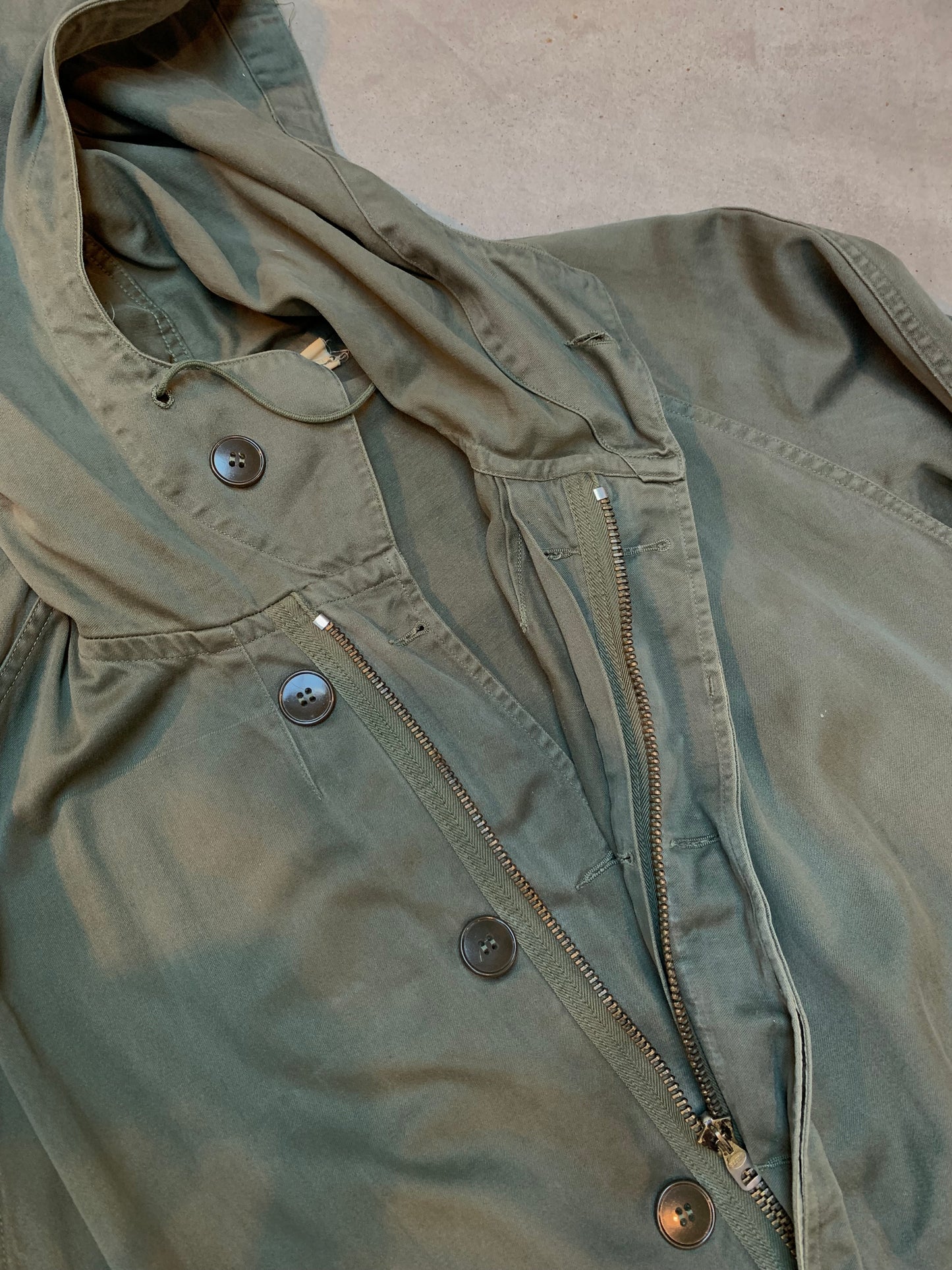 Vintage Army Green Military Coat Men L
