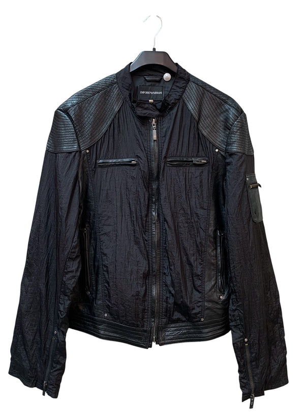 Emporio Armani Leather-Trim Biker Jacket