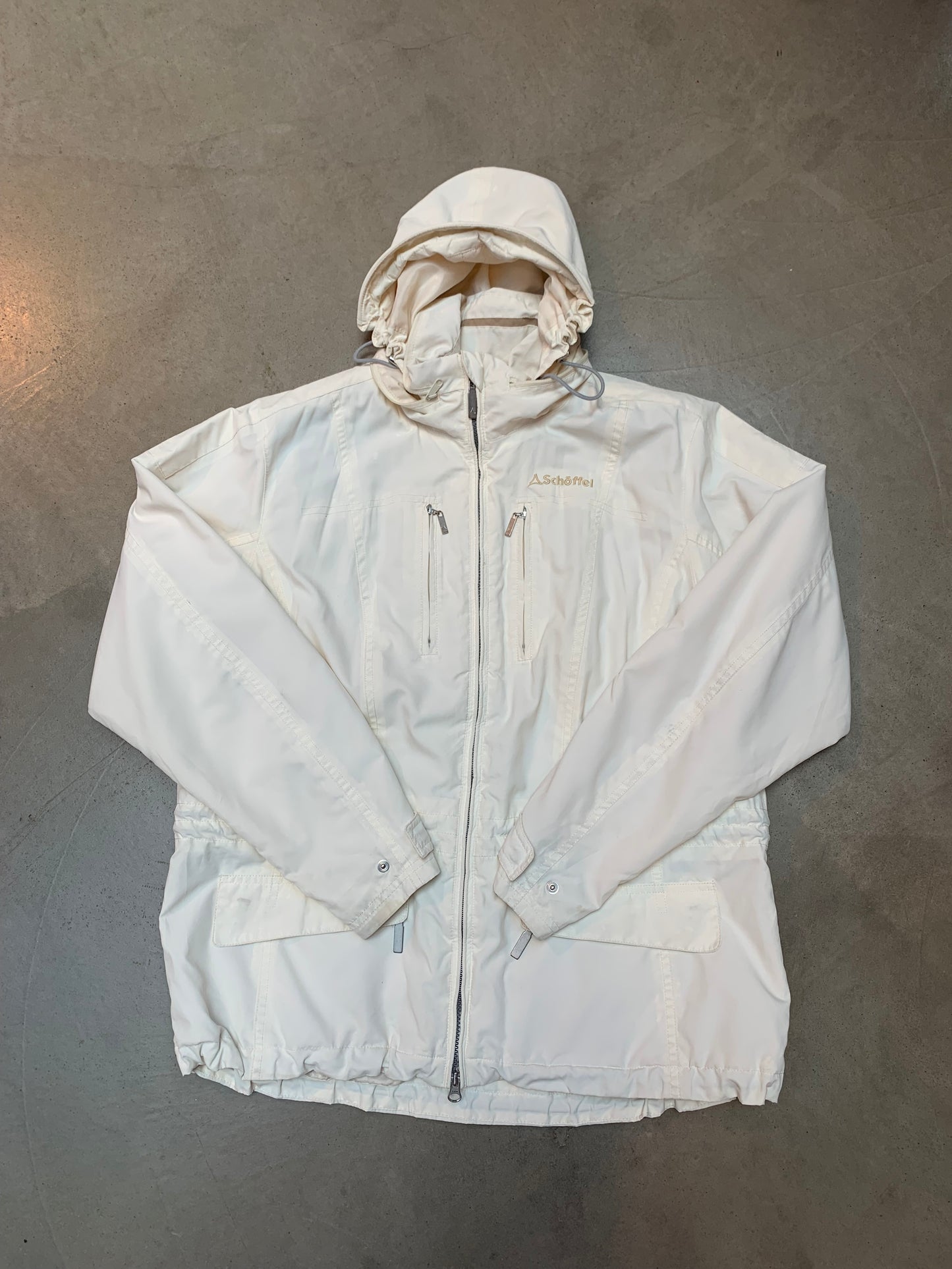 Vintage Schöffel White Hooded Outdoor Jacket Women M