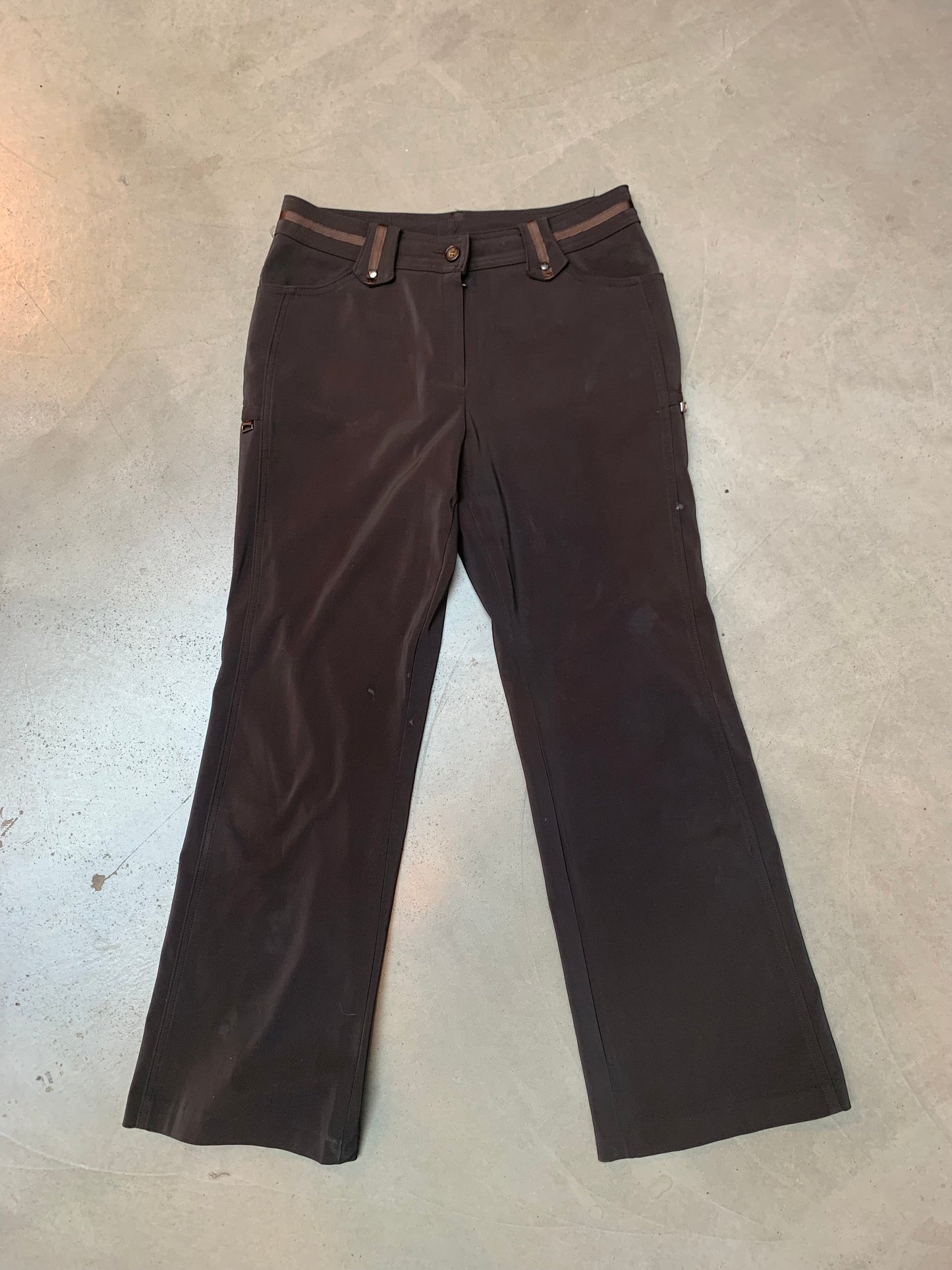 Women Dark Brown Straight Fit Pants