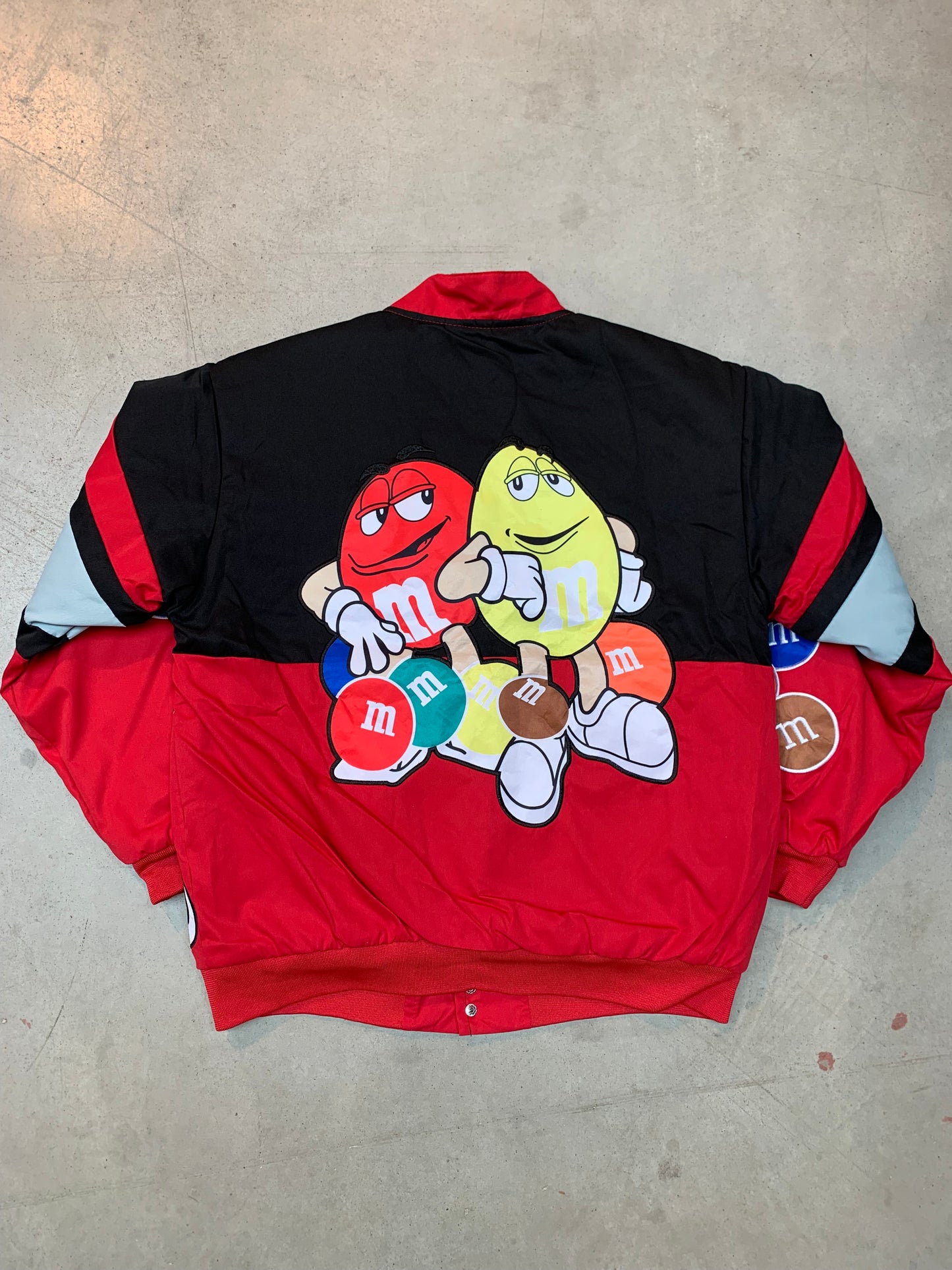 Y2K Unisex Red M&M Bomber Jacket