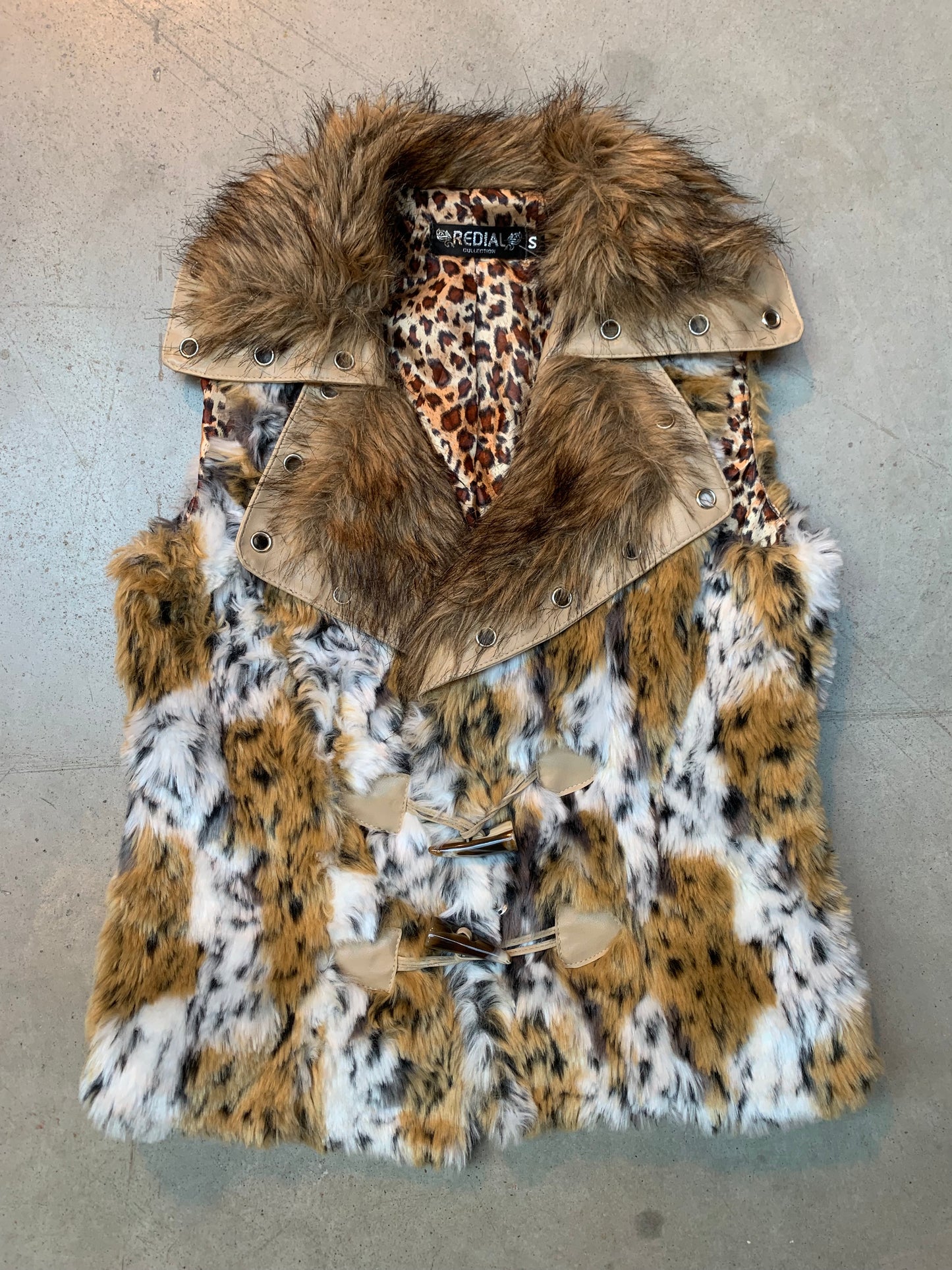 Y2K Women's Cheetah Print Fur Vest