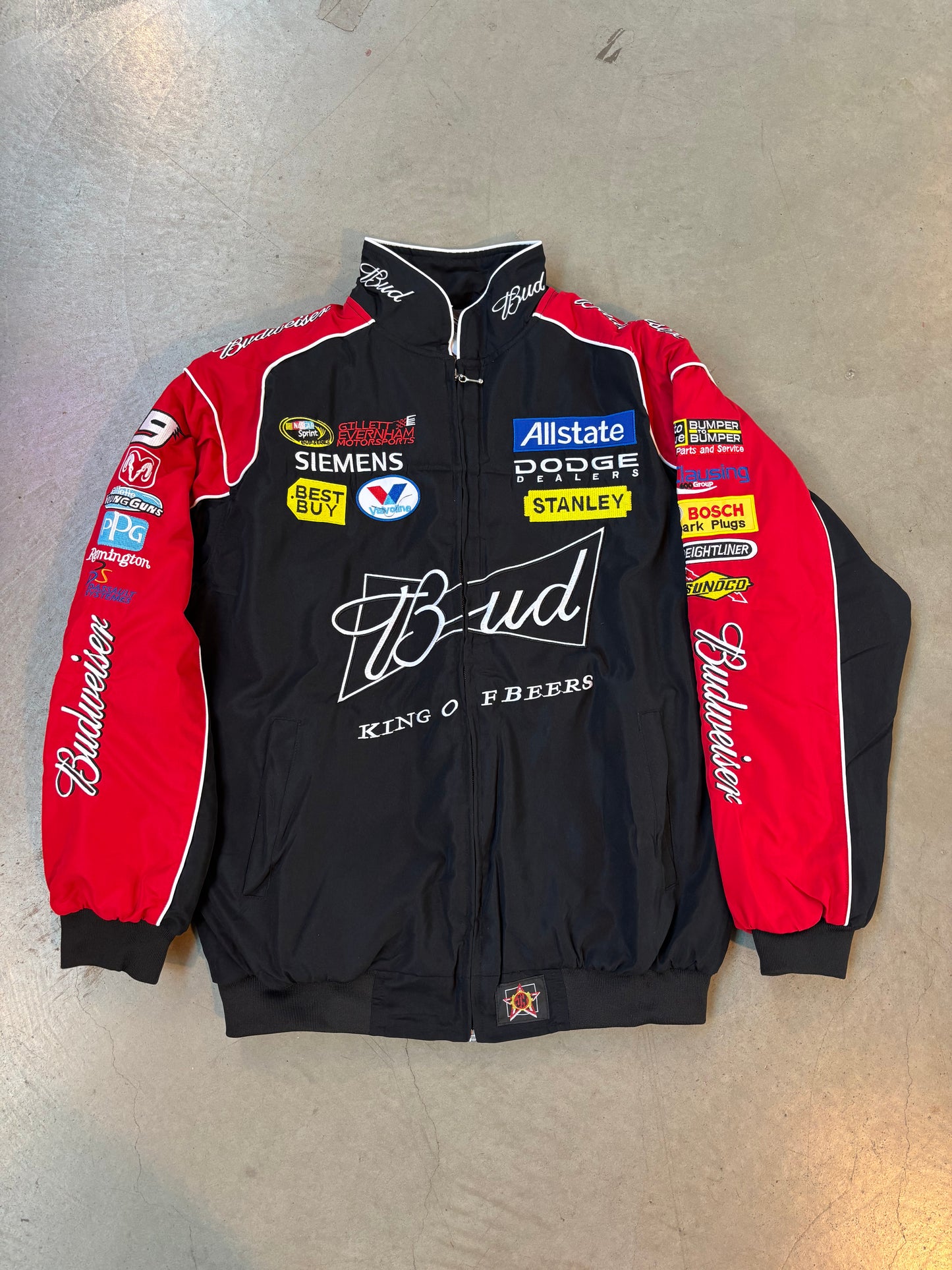 Budweiser Vintage Nascar Racing Bomber võidusõidujakk