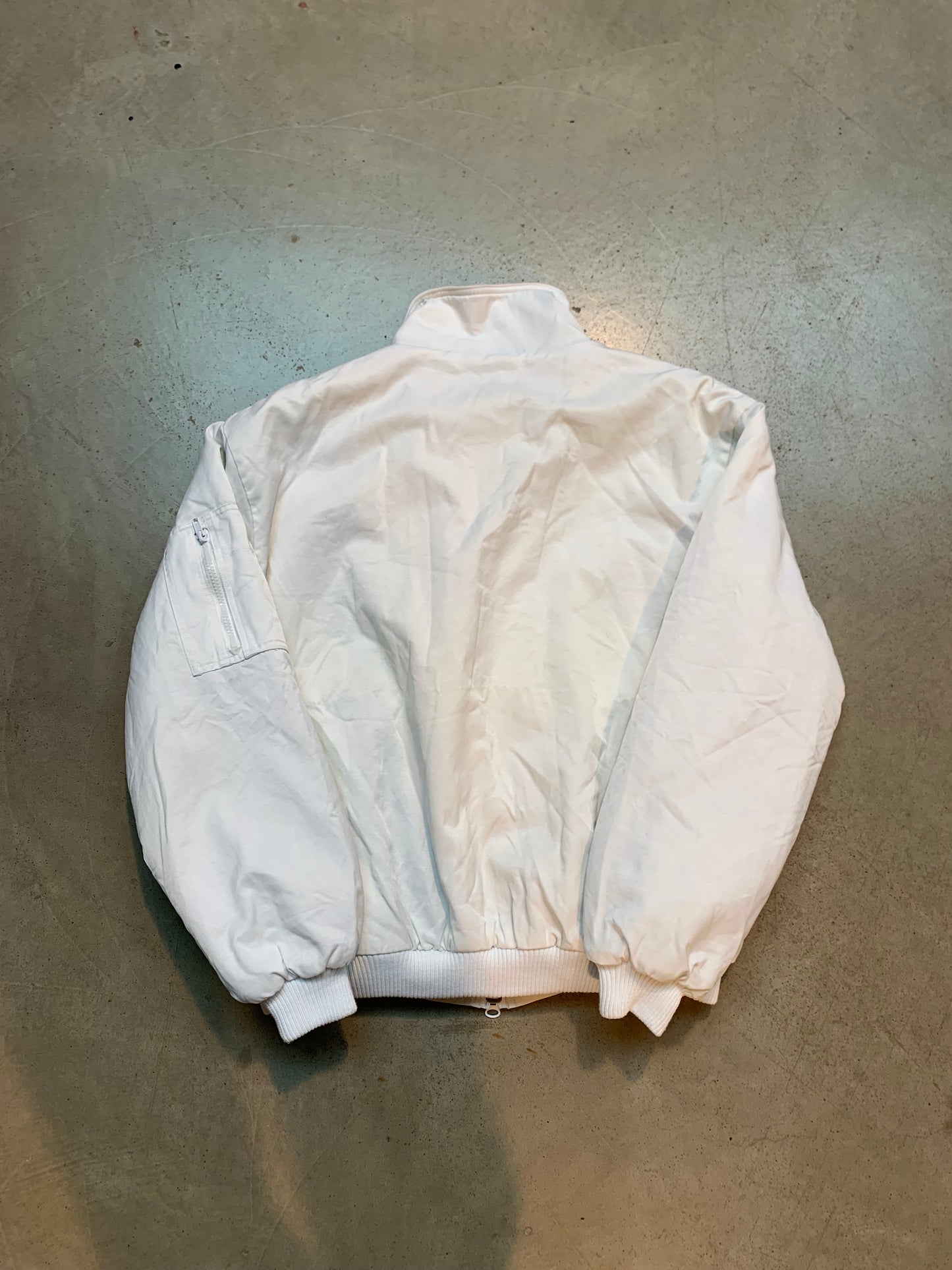 Unisex White Bomber Jacket