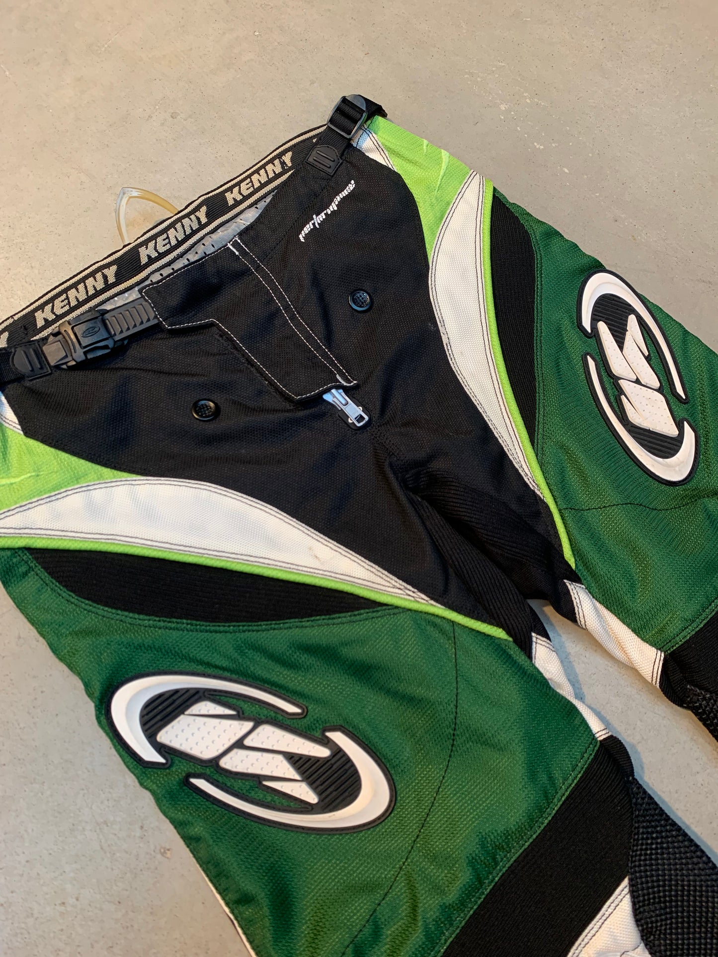 Men's Green, White & Black KENNY Professional Racing Pants