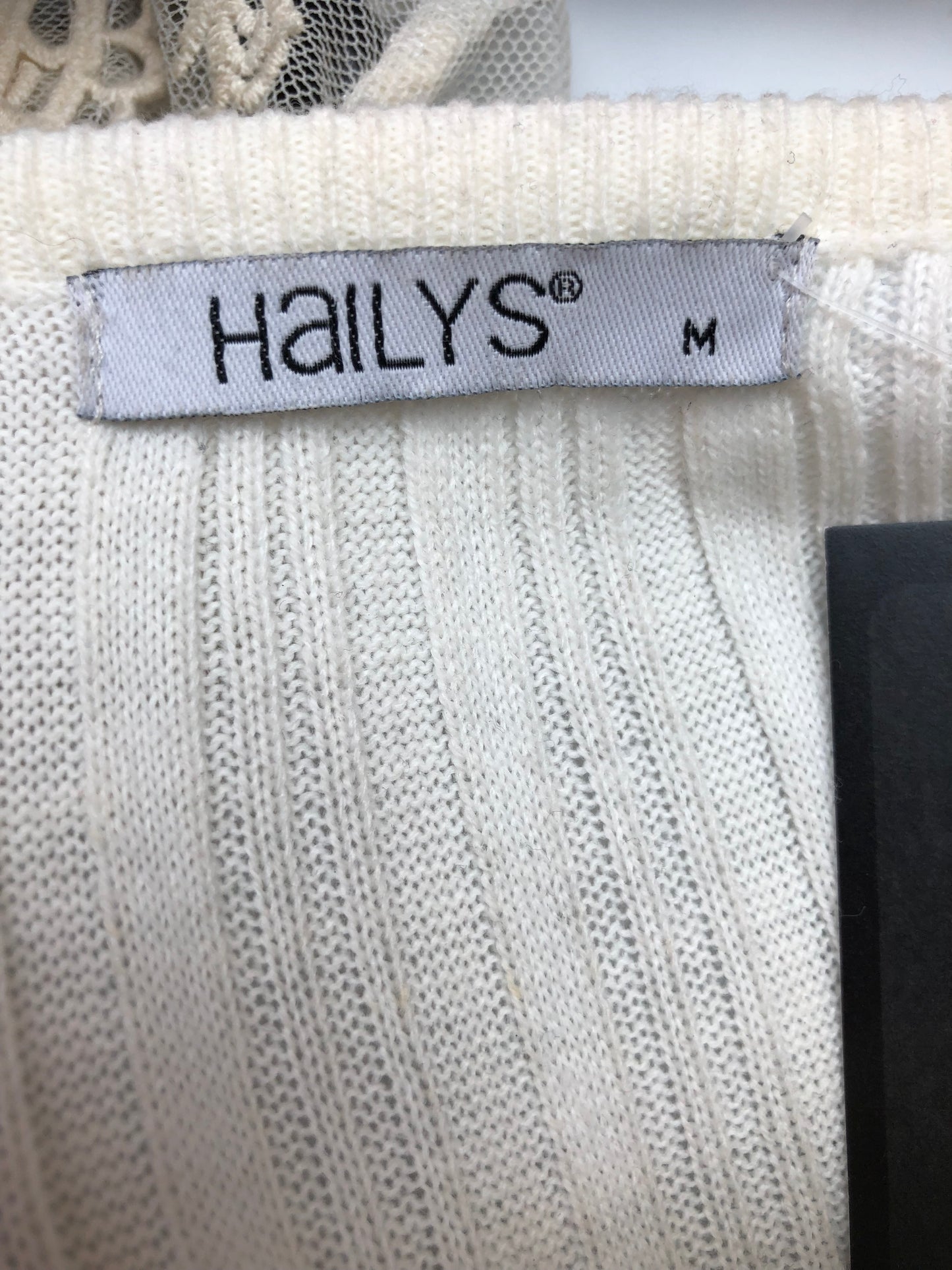 Ivory Ribbed Knit Scoop Neck Top