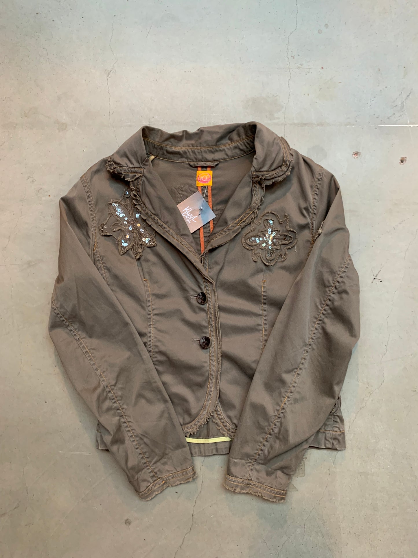 Y2K Taupe Brown Fitted Jacket