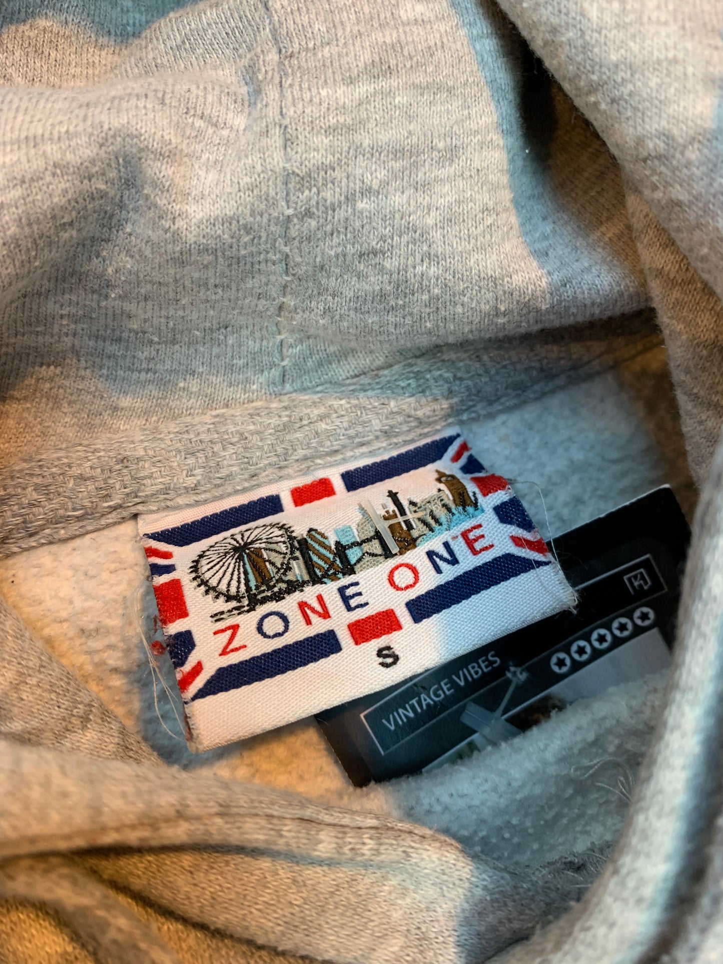 Vintage Zone One London England Gray Hoodie