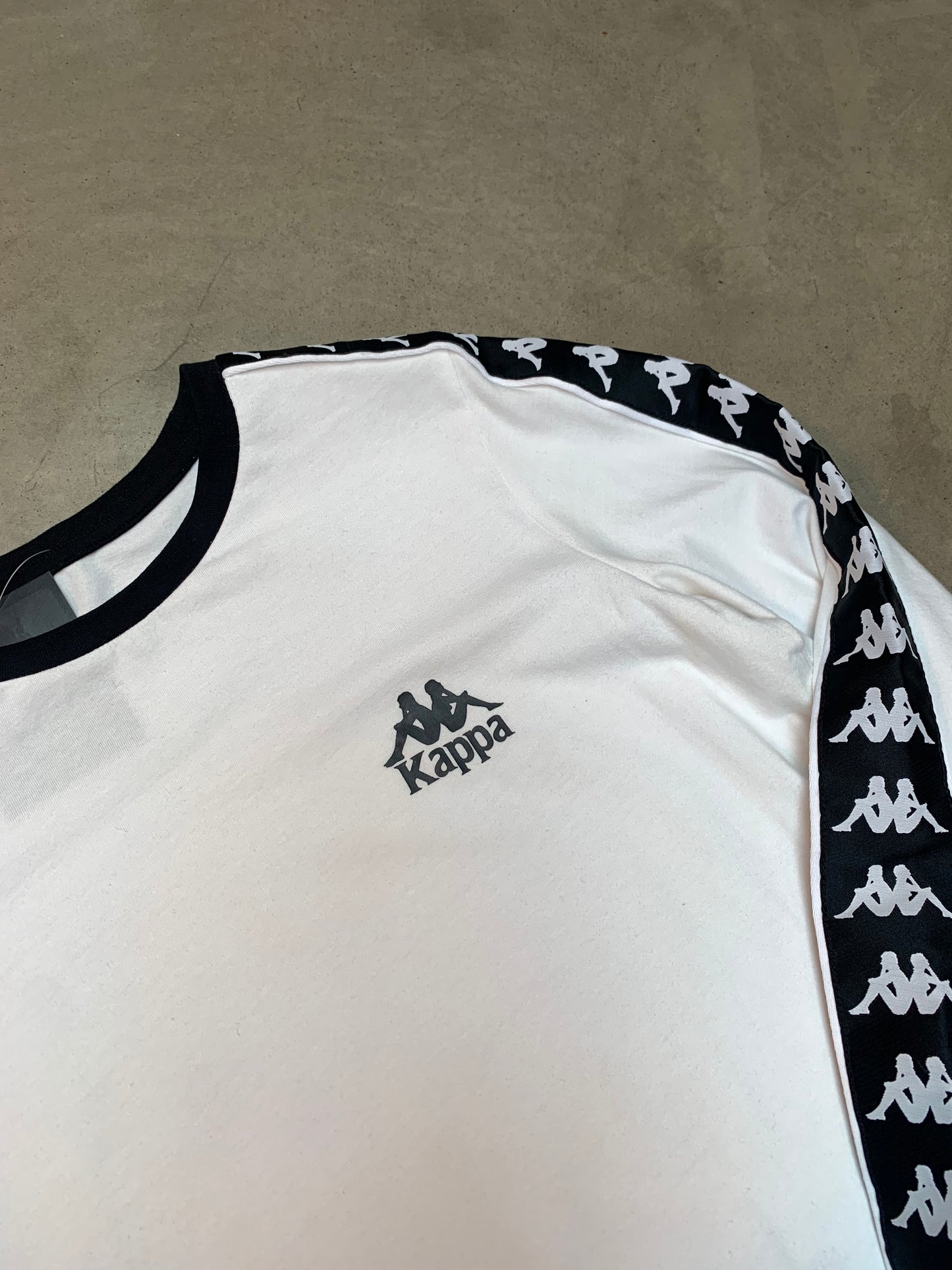 Kappa White Long Sleeve Logo Tape Shirt