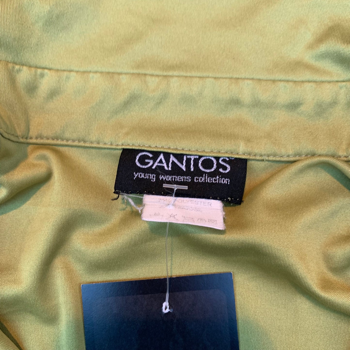 Vintage Light Lime Green Short Sleeve Polo Top