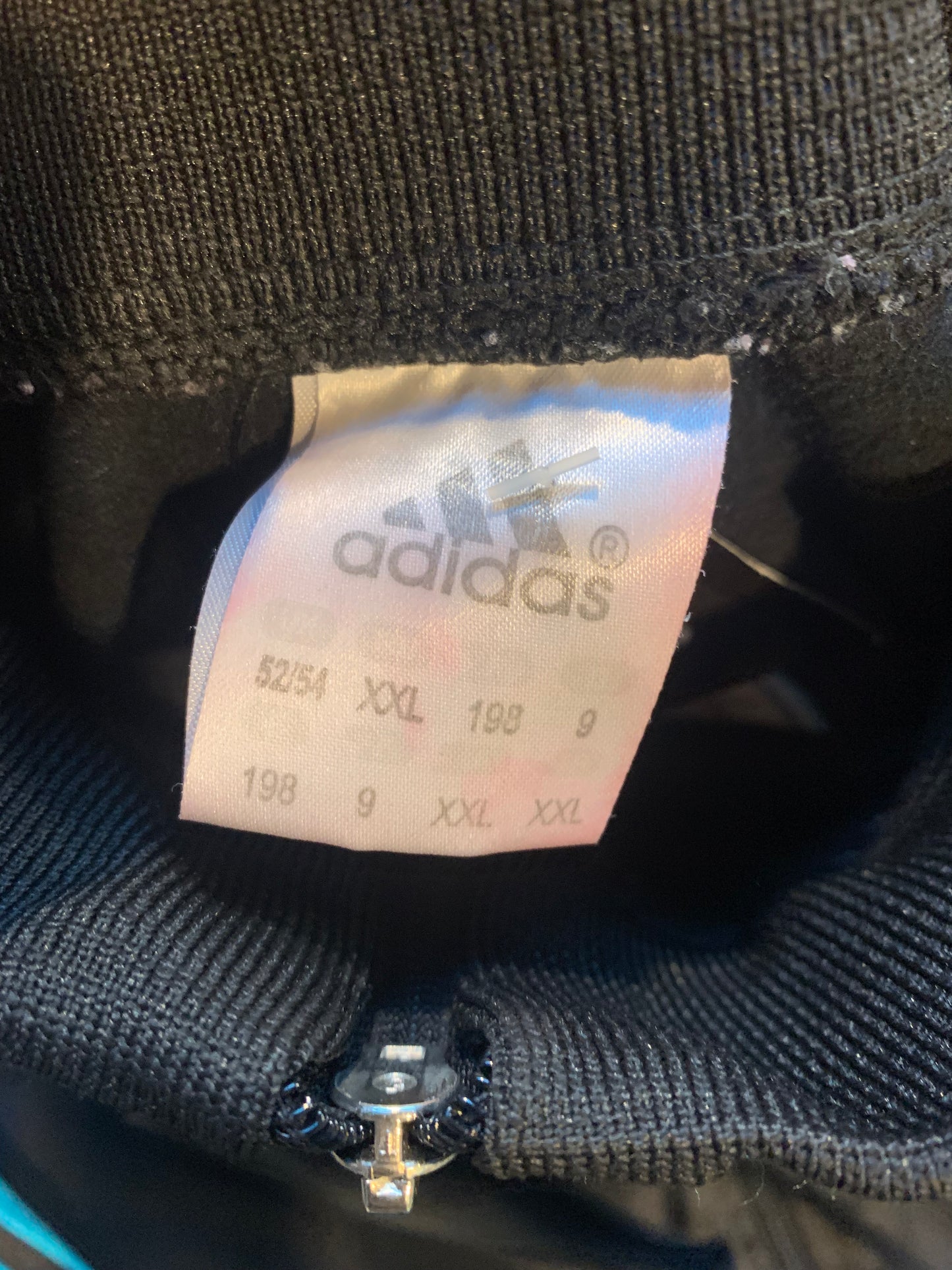 Adidas Black with Light Blue Stripes Track Jacket