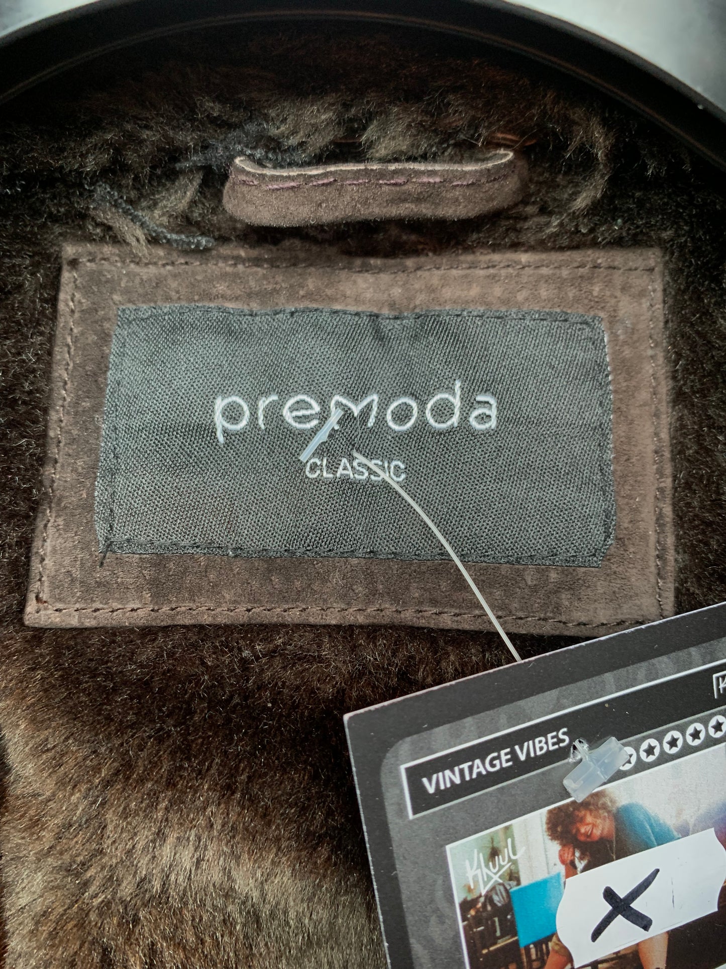 Premoda Vintage Brown Faux Suede Coat