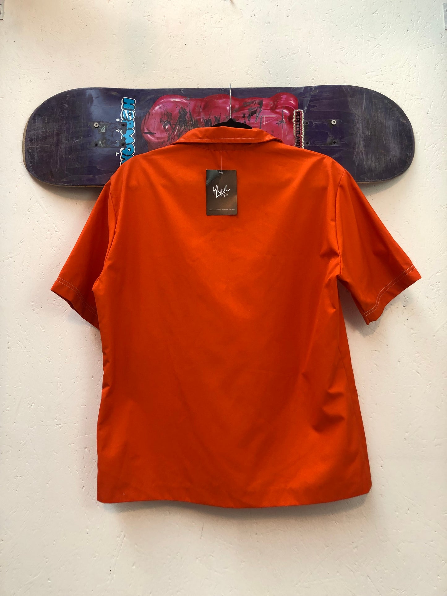 Vintage Orange Zip Up Shirt Men’s Size M