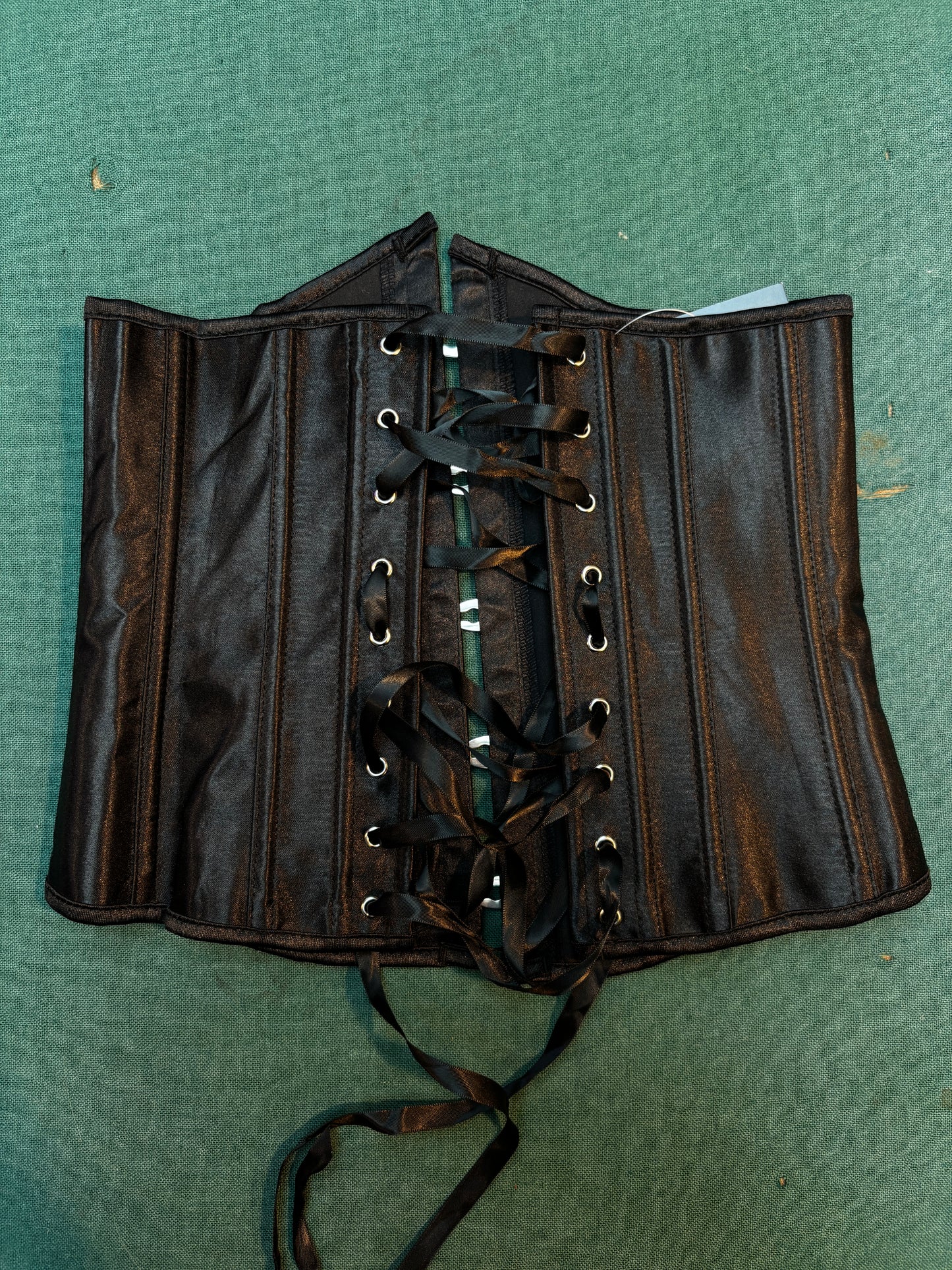 Vintage Black Satin Corset Top