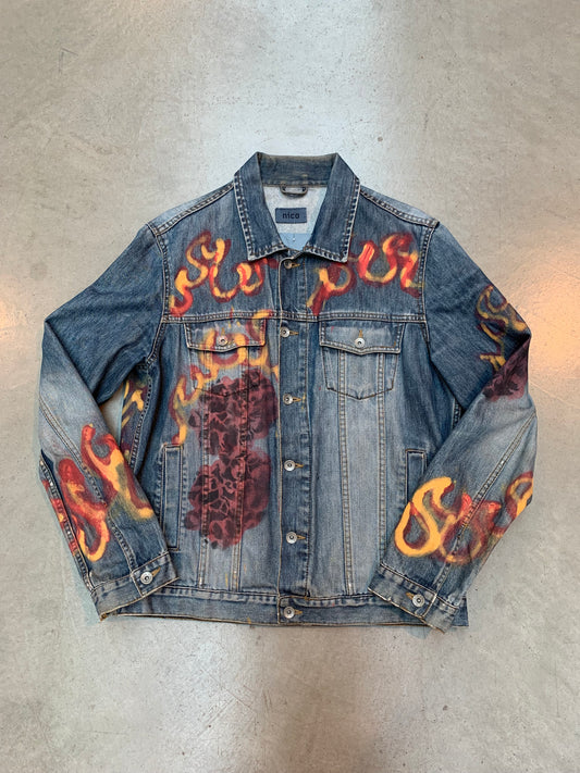 Vintage Nico Denim Jacket – Flame Graphic Design