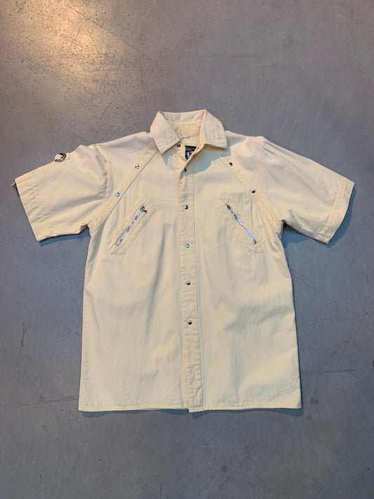 Y2K Light Yellow Short Sleeve Button-Up Shirt