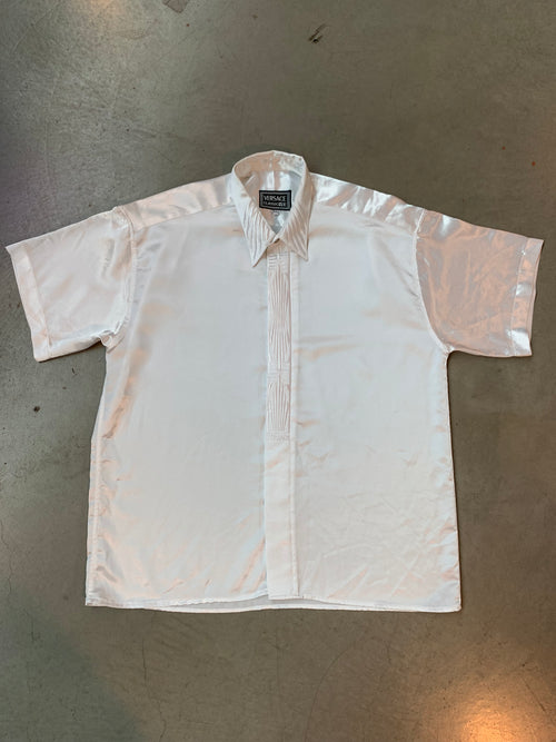 White Versace Silk Button-Up