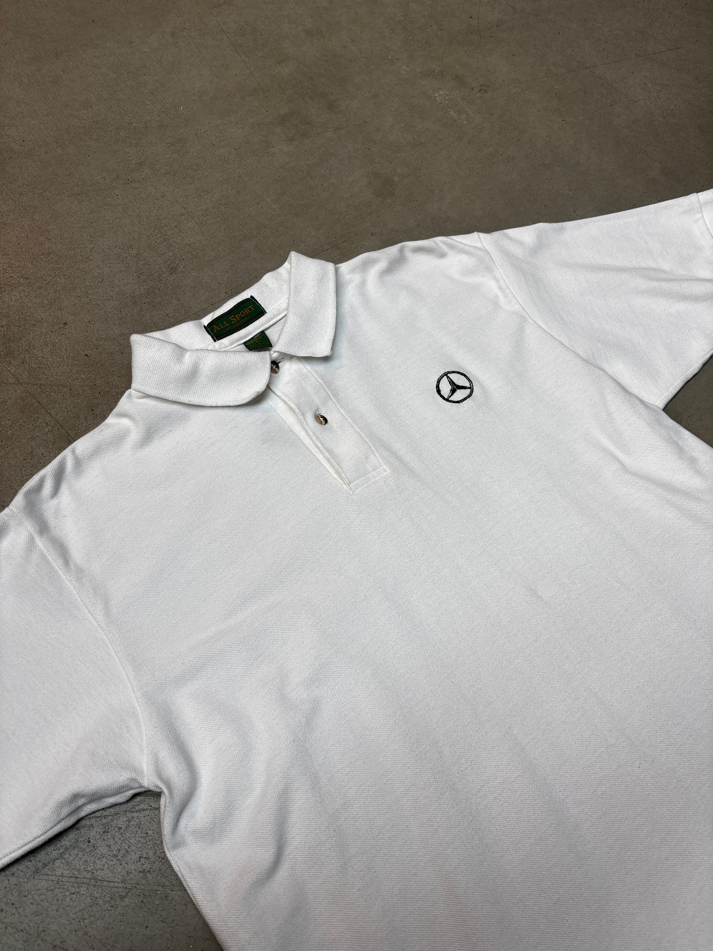 "AllSport" White Polo Shirt