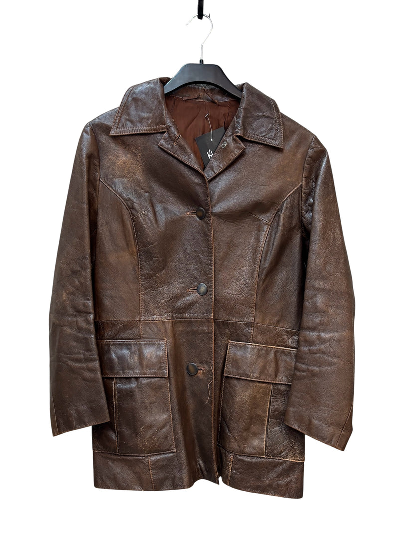 Malungs Skinnservice Distressed Leather Coat