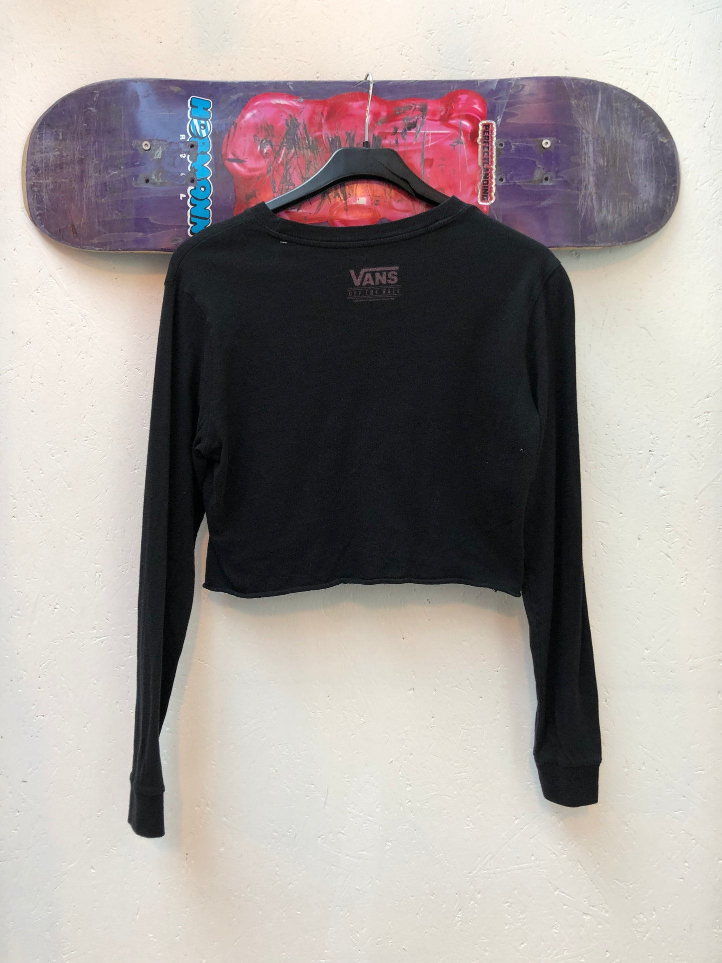 Vans Black Long Sleeve Crop Top