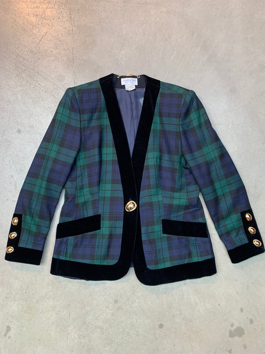 Vintage Women's Givenchy En Plus Plaid Wool Blazer