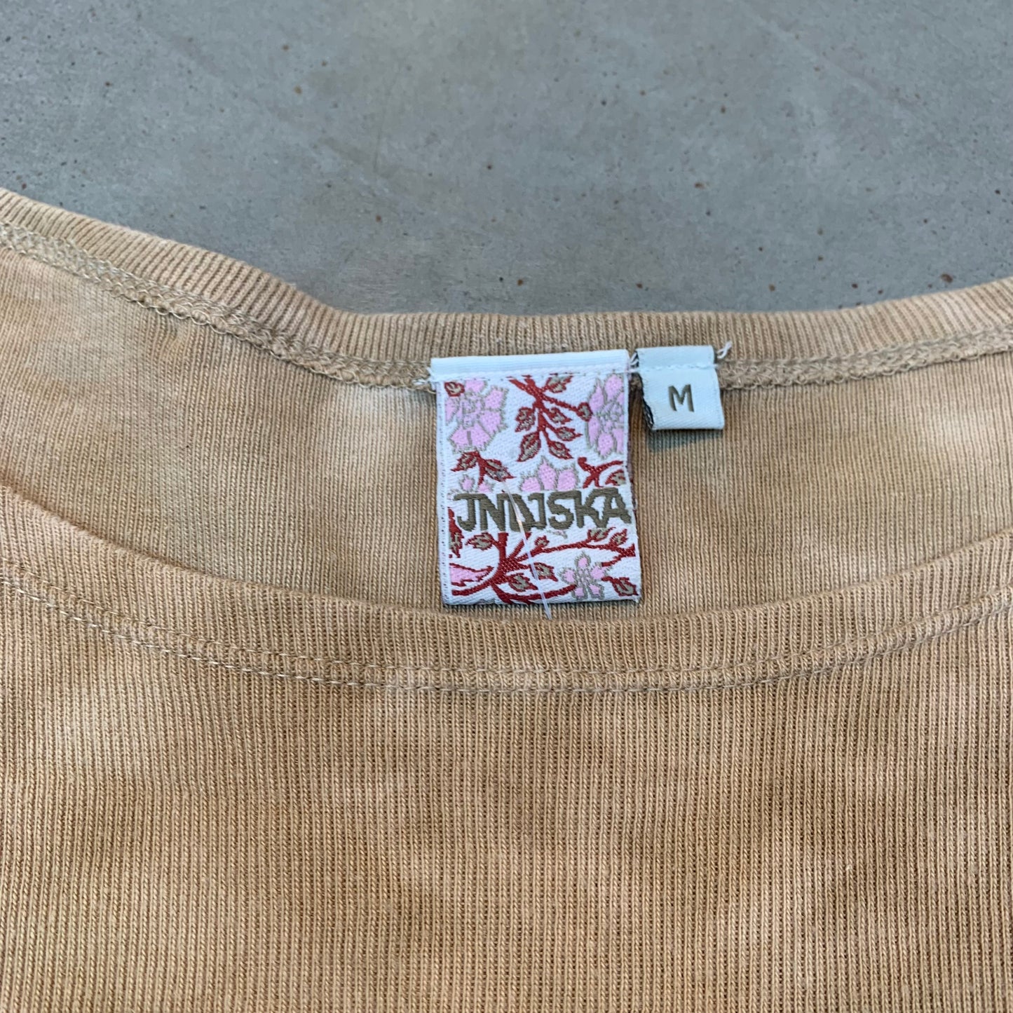 Brown White Tie Dye Cotton Fitted T Shirt