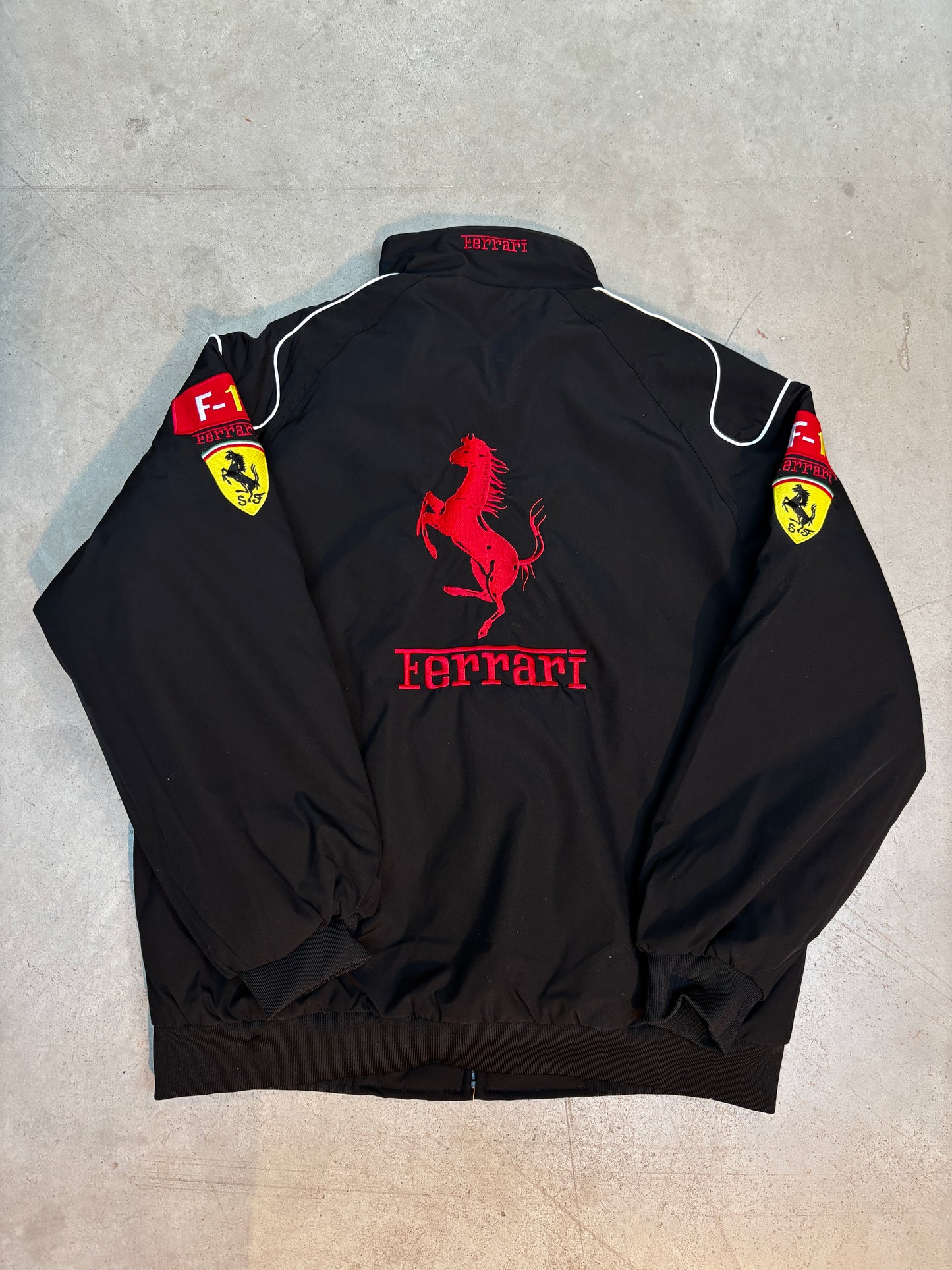 Y2K Unisex Black and Red Ferrari Racing Jacket