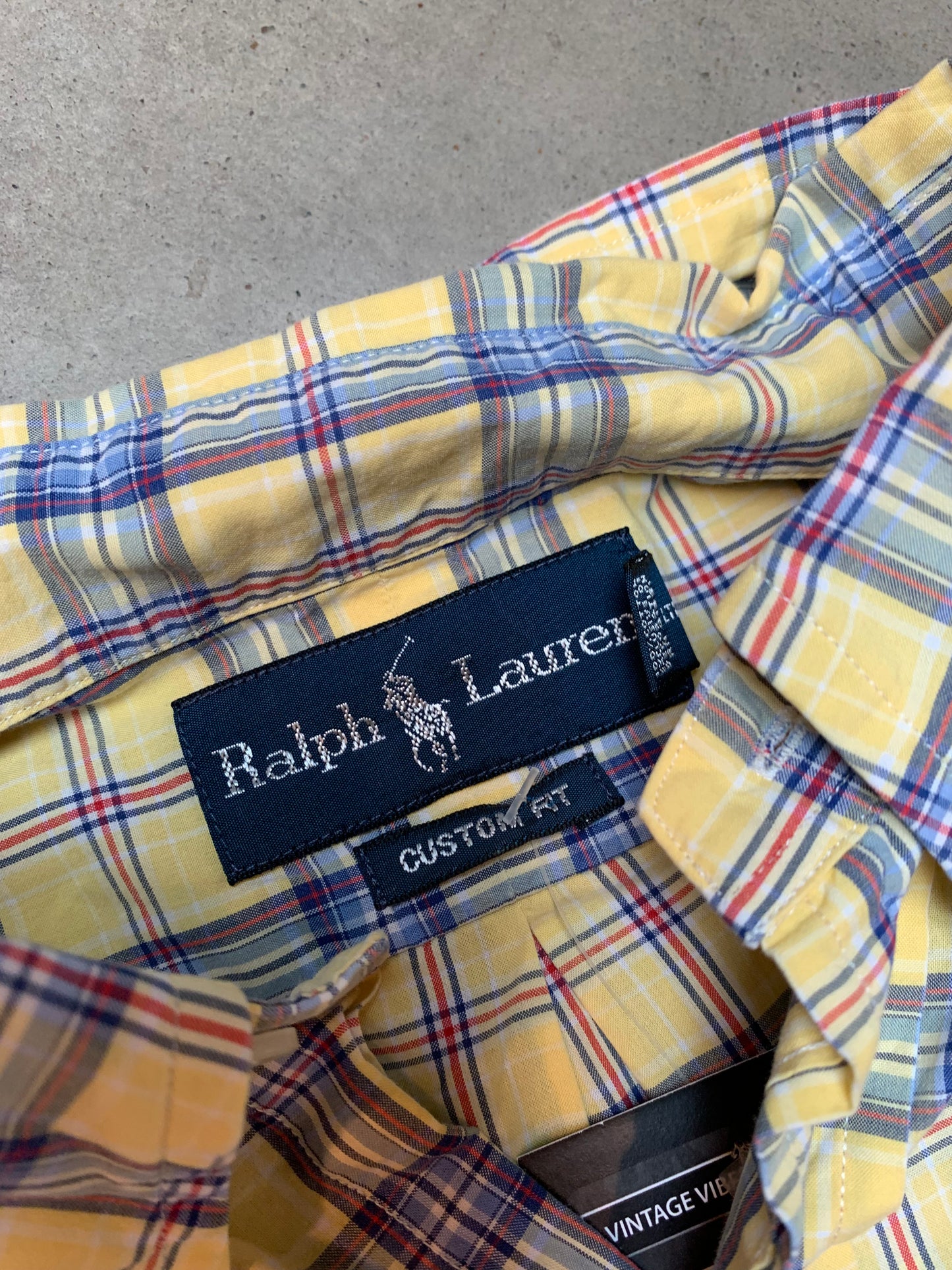 Ralph Lauren Yellow Blue Plaid Short Sleeve Shirt