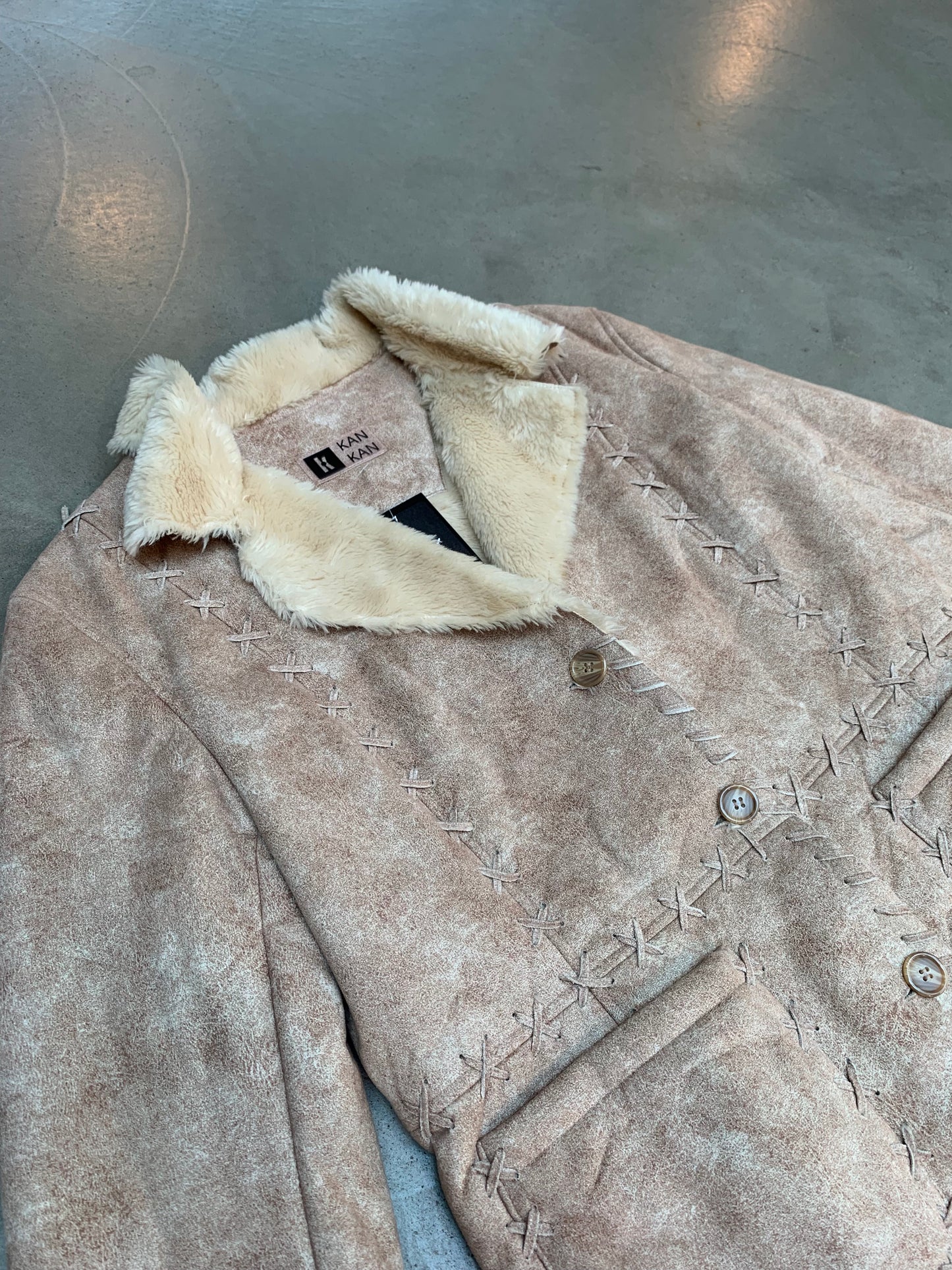Vintage Kan Kan Faux Suede Coat