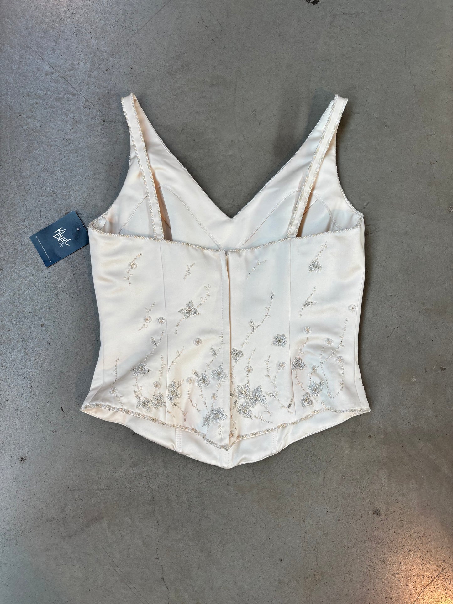 Elegant White Beaded Corset Top