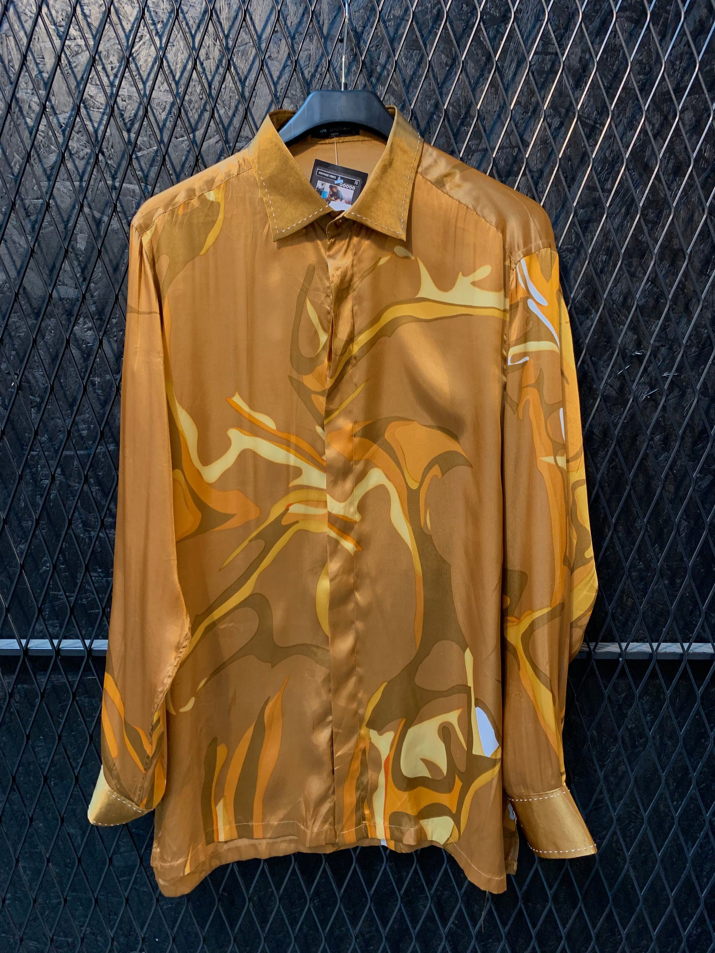 Gene Martino Men's Long Sleeve Satin Shirt