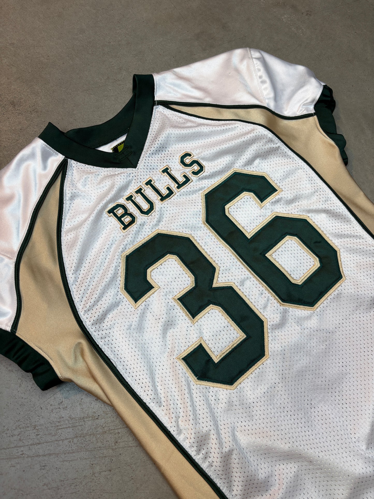 BULLS 36 White and Green Jersey