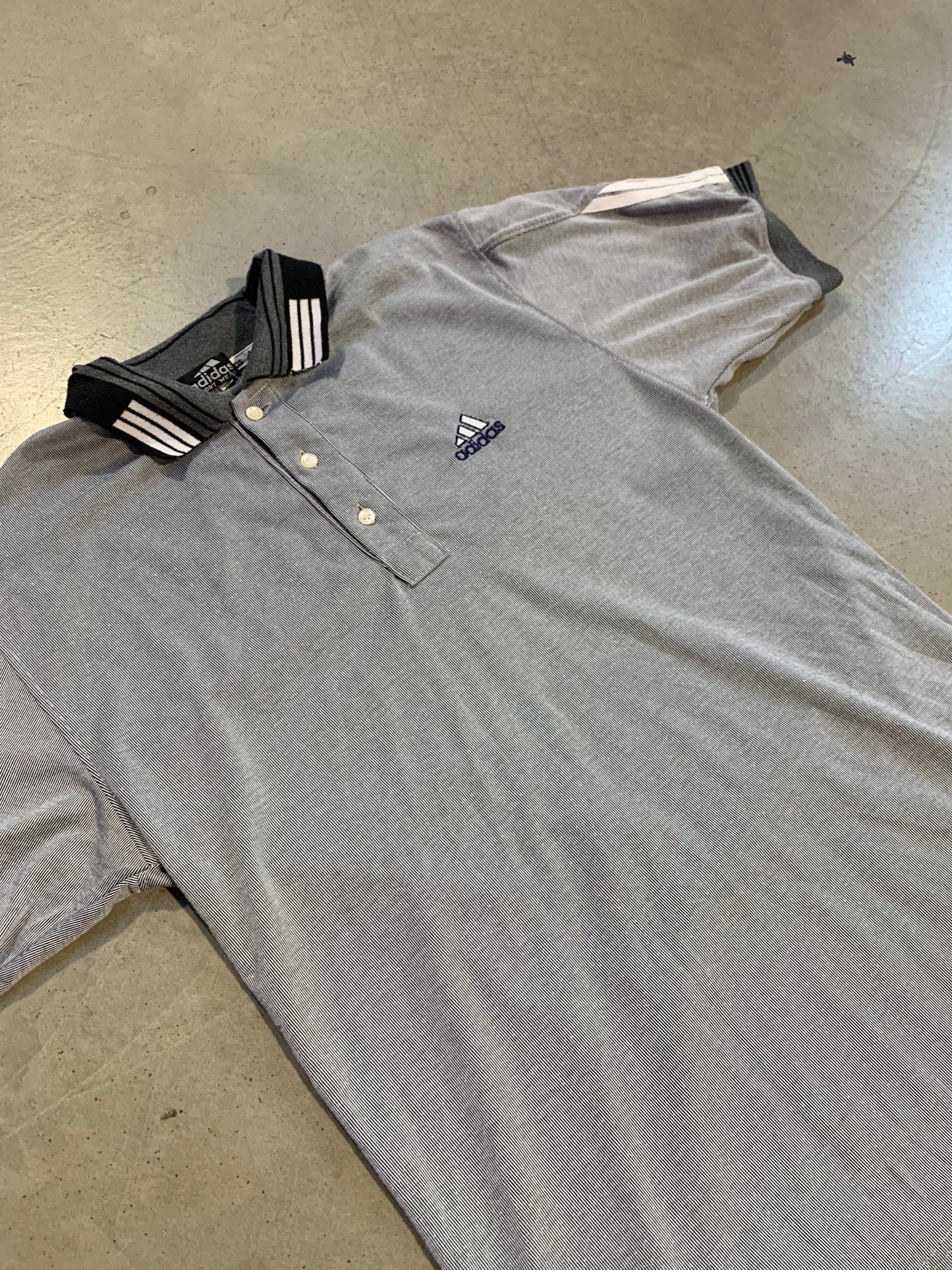 Vintage “Adidas Sport Wear” Gray Polo Shirt Men